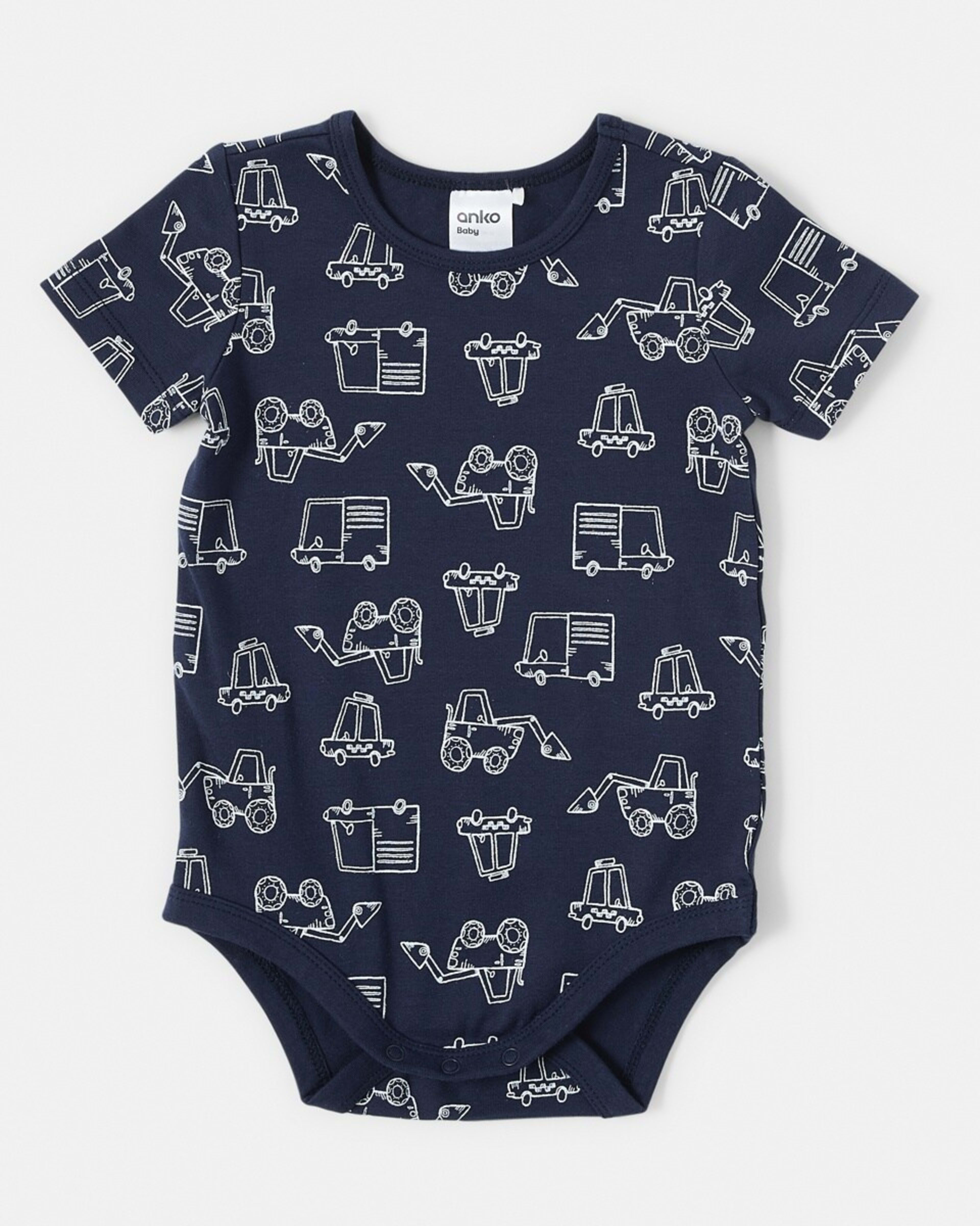 5 3 Pack Short Sleeve Bodysuits Digger, 5 of 8