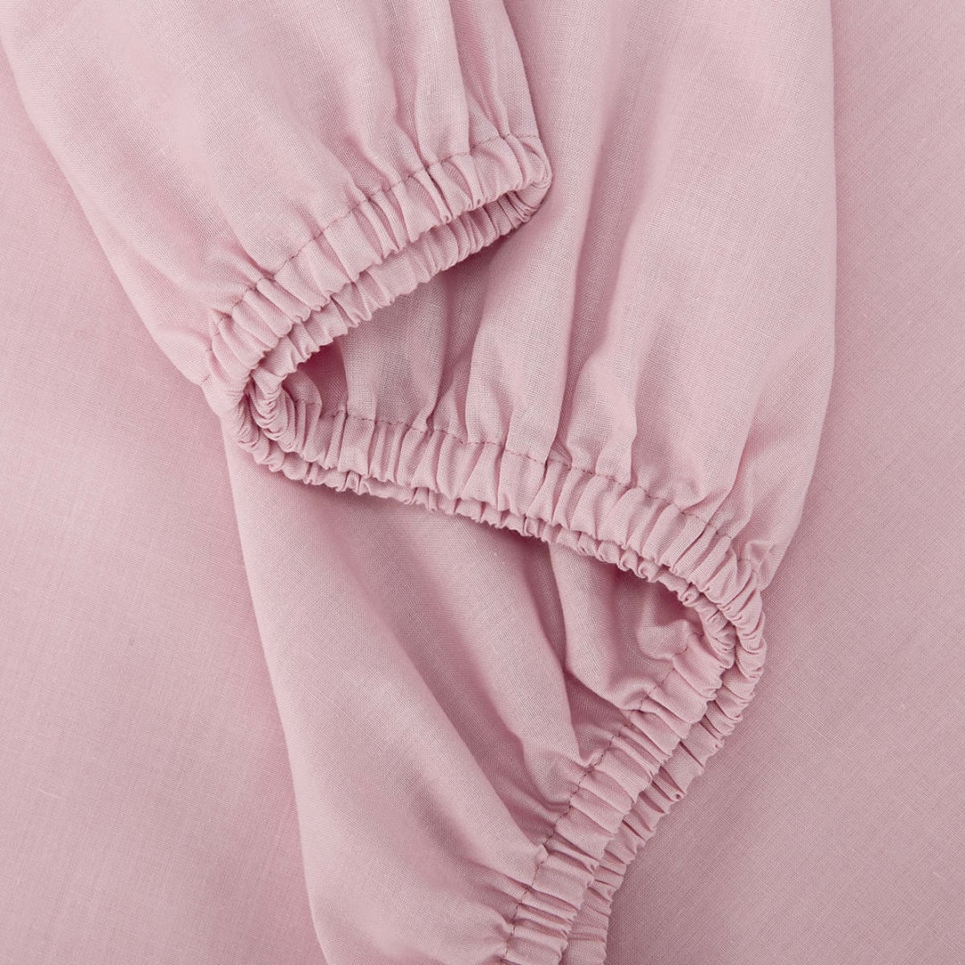 180 Thread Count Fitted Sheet Double Bed, Pink Kmart
