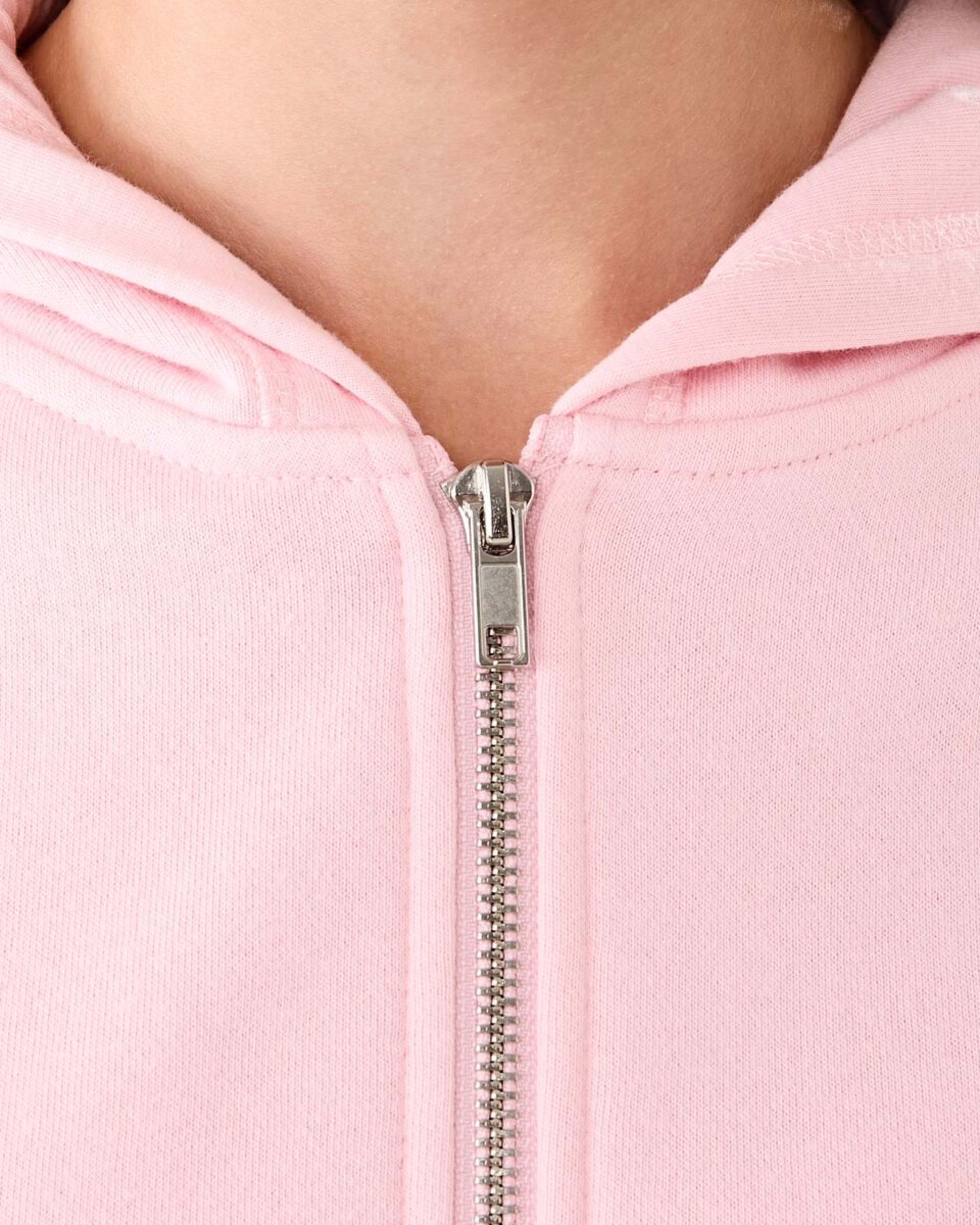 4 Cropped Zip Through Hoodie Pearl Pink, 4 of 10