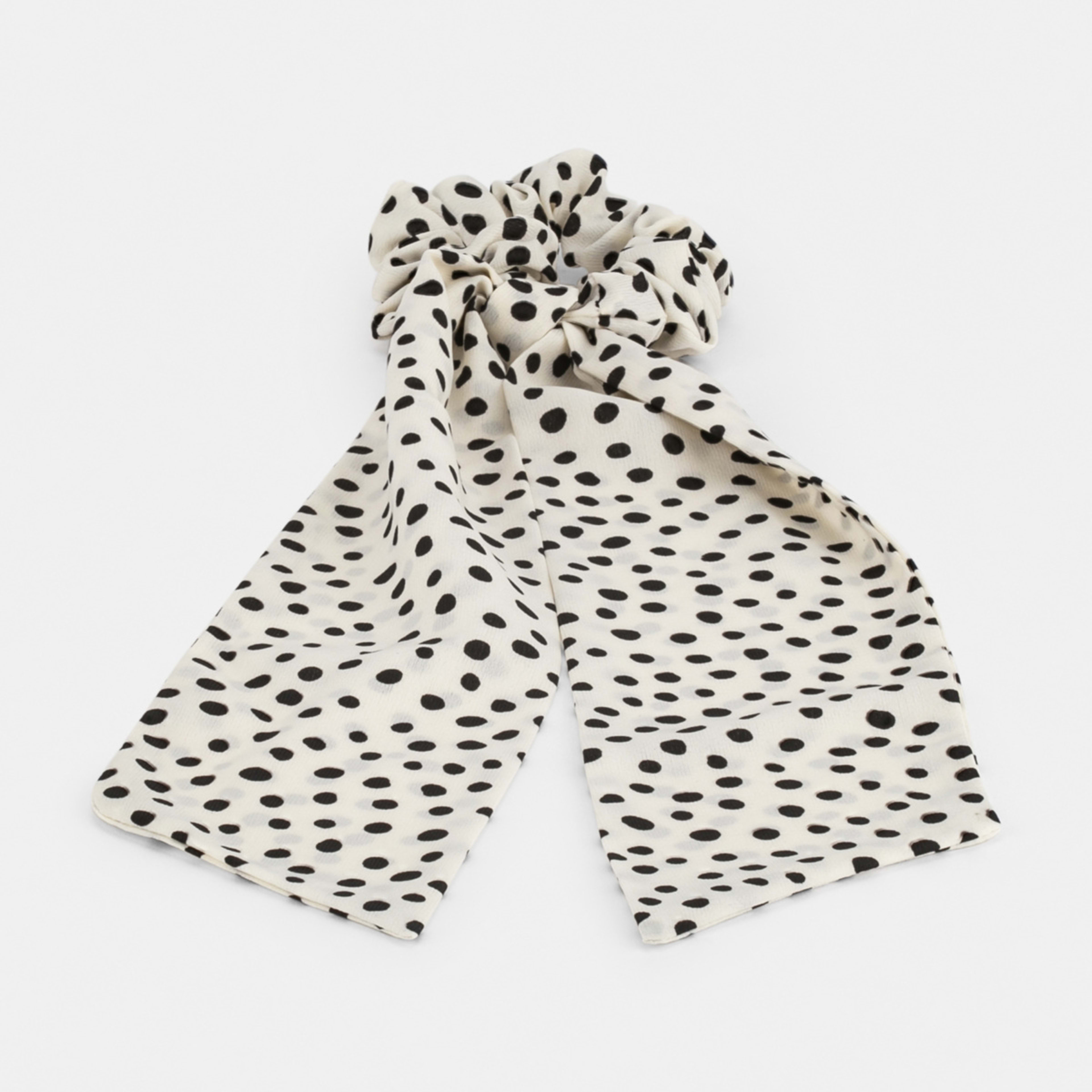 2 Linen Hair Scrunchie Scarf - Spots, 2 of 5