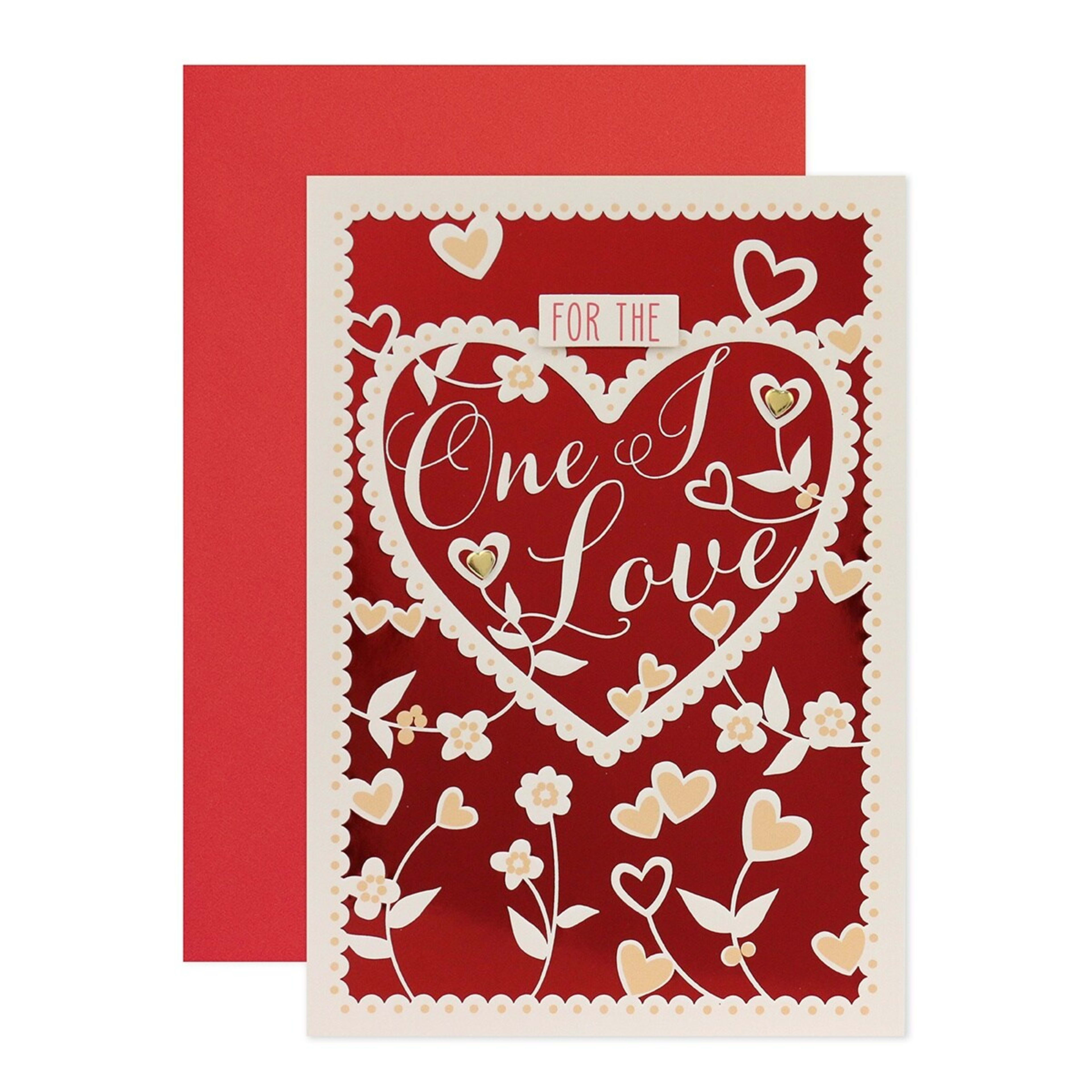 1 Hallmark Valentine's Day Card - For the One I Love