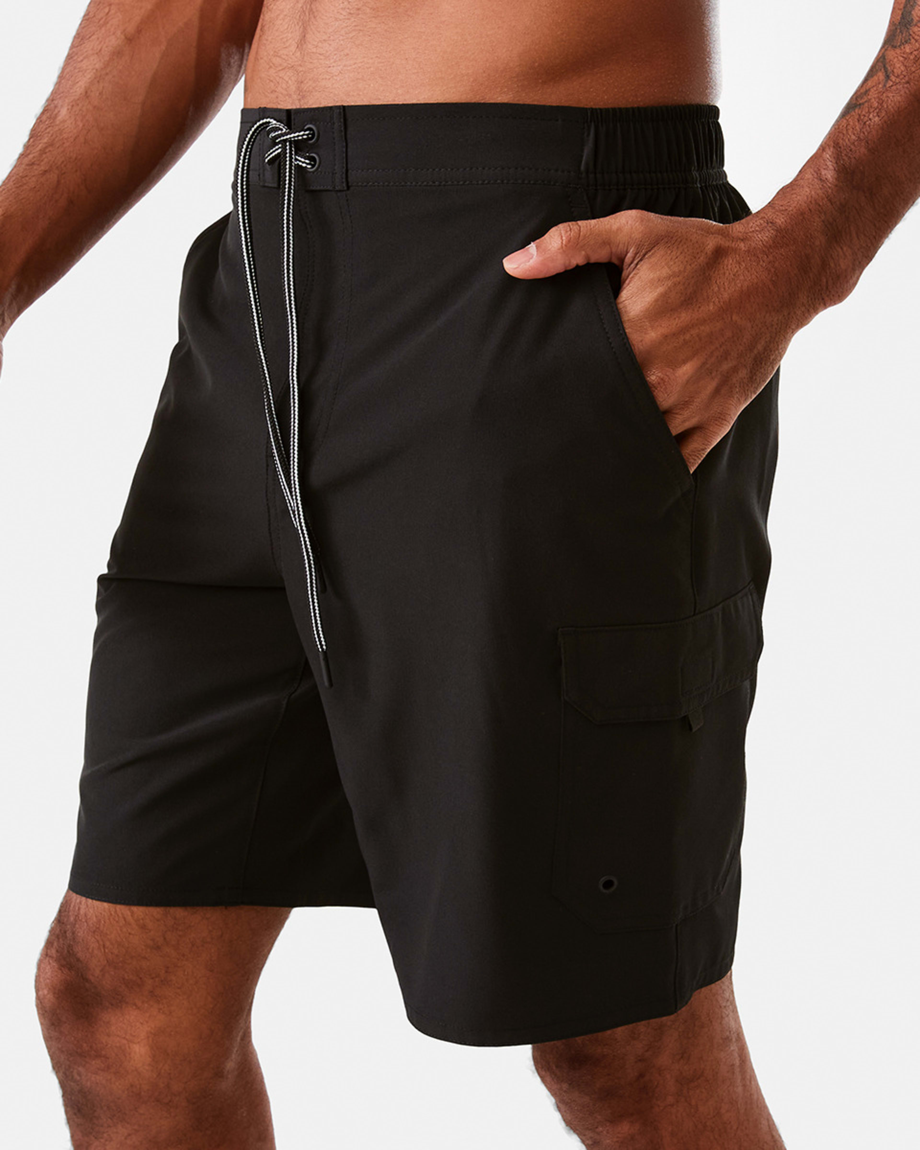2 Stretch Cargo Boardshorts Black, 2 of 7