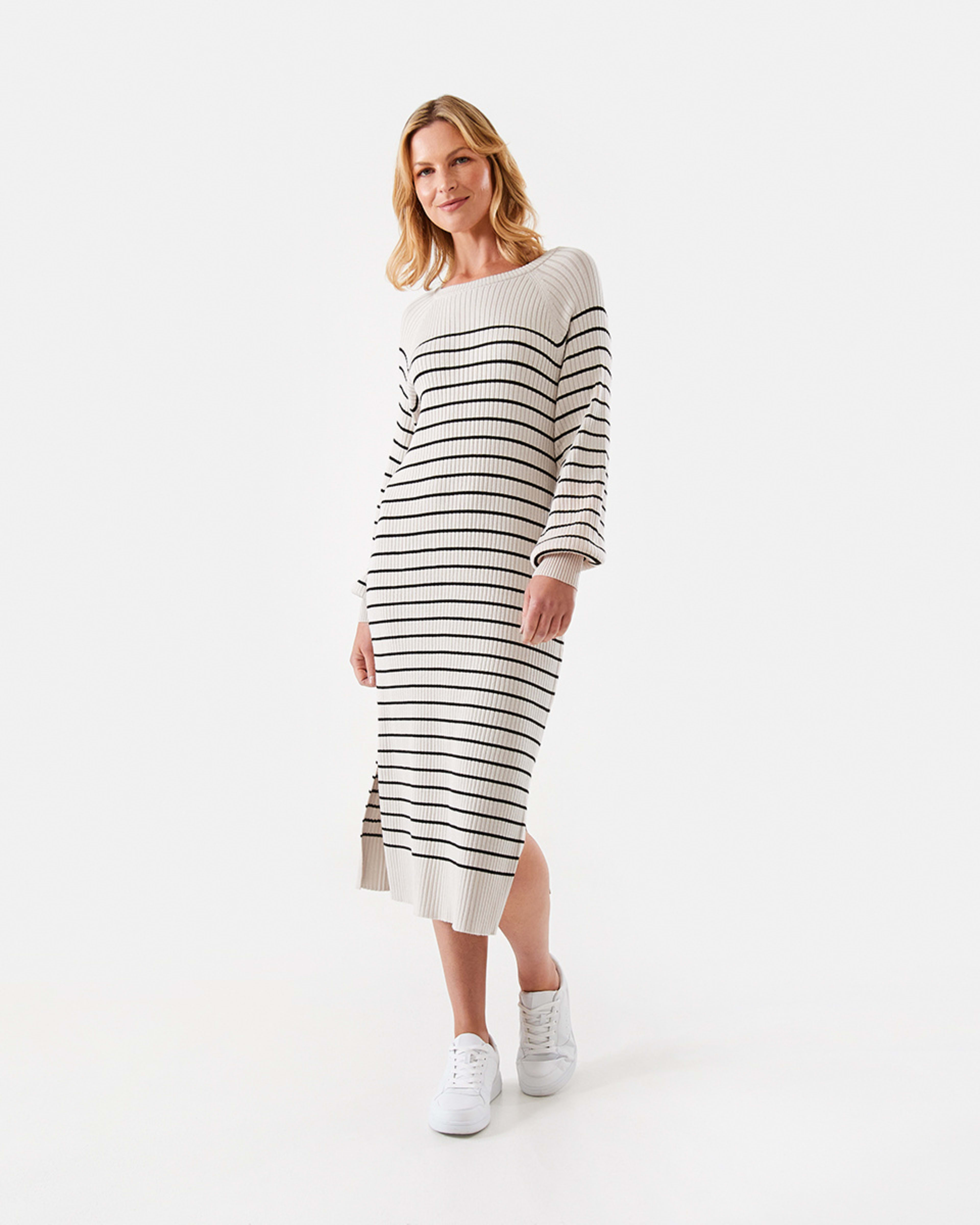 True Knit Crew Neck Rib Midi Dress - Kmart NZ