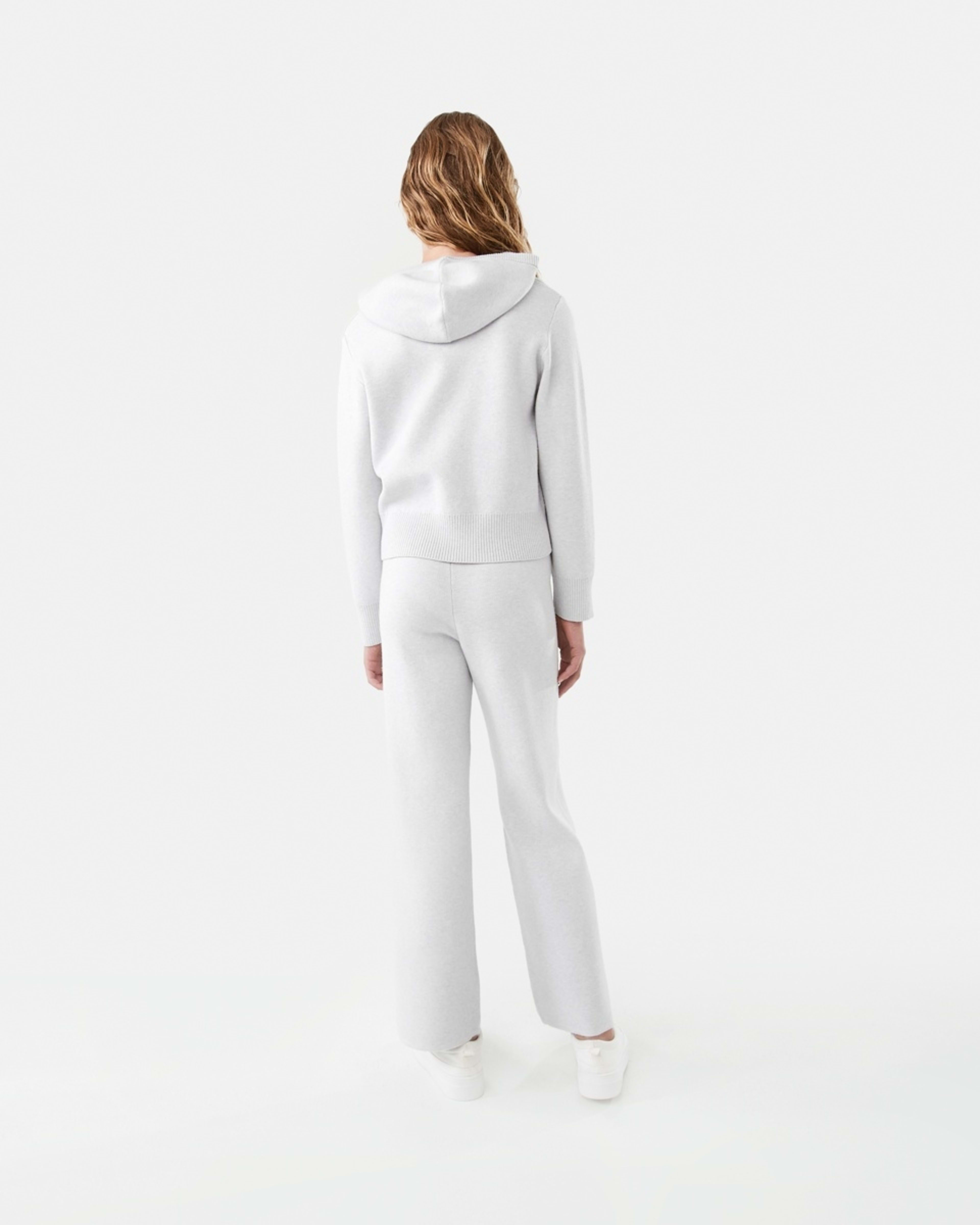 8 Bonded Knit Hoodie Light Grey Marle, 8 of 10