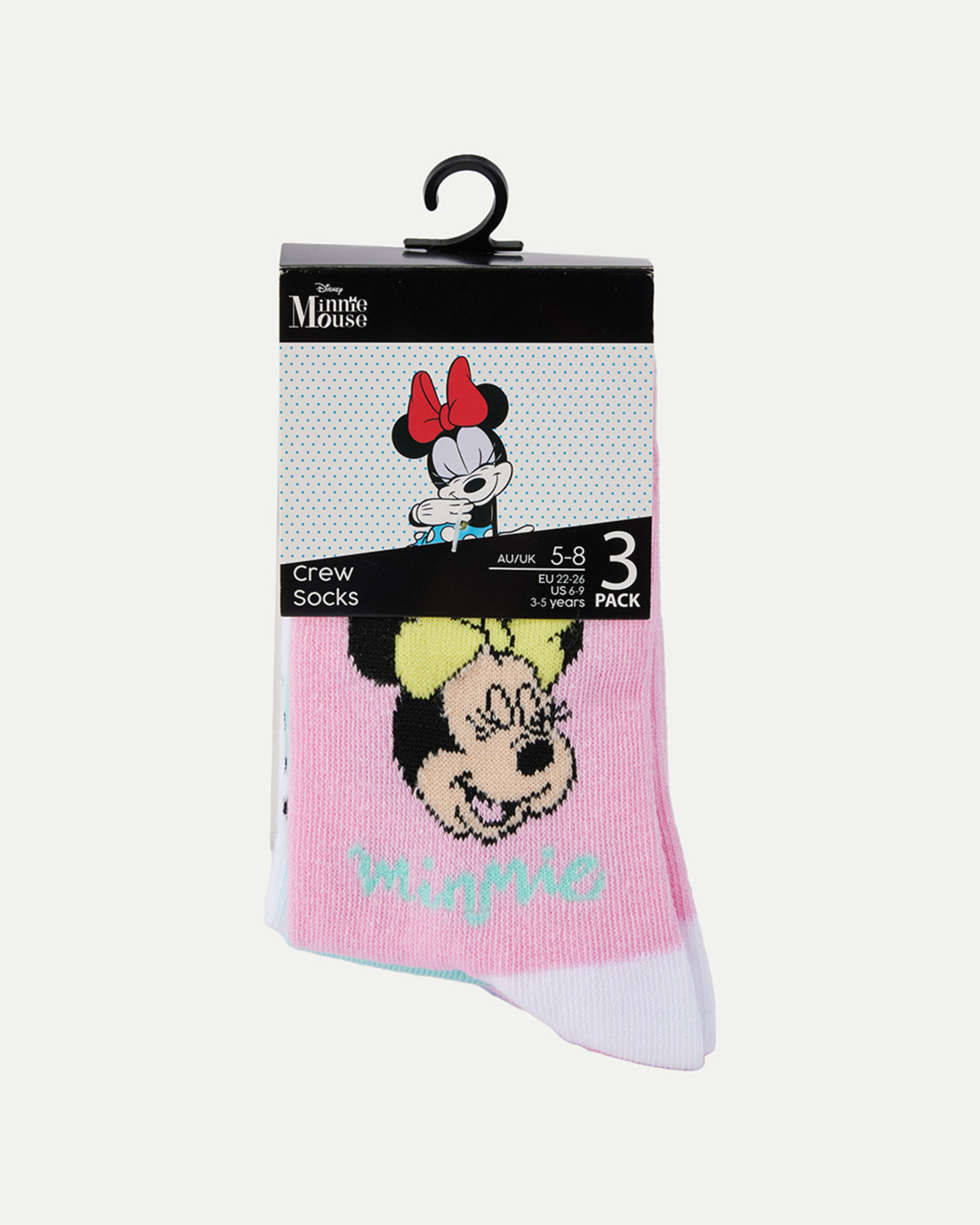 3 3 Pack License Crew Socks Minnie, 3 of 3