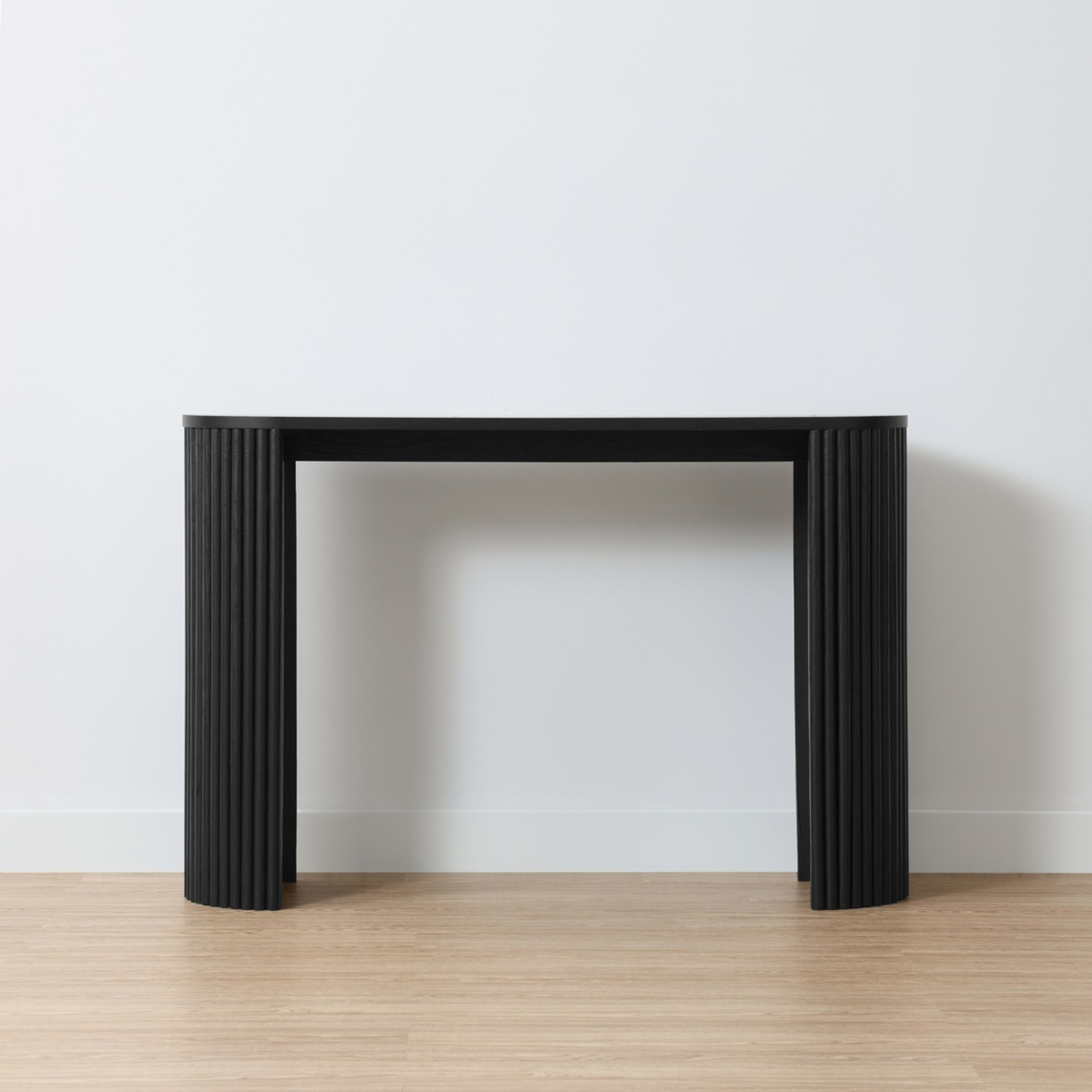 5 Ribbed Console Table - Black, 5 of 10