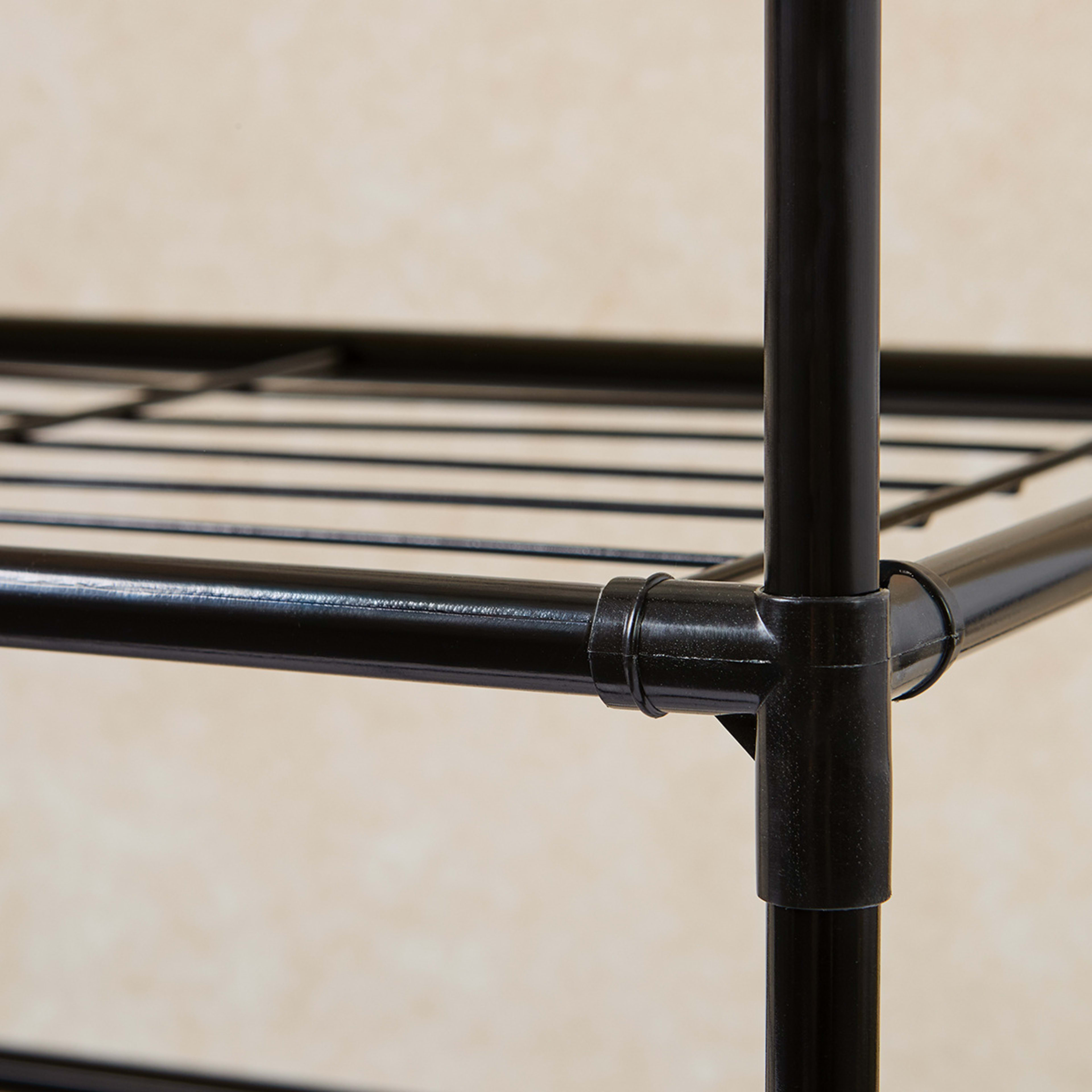 10 Linen Look Covered Shoe Rack, 10 of 10
