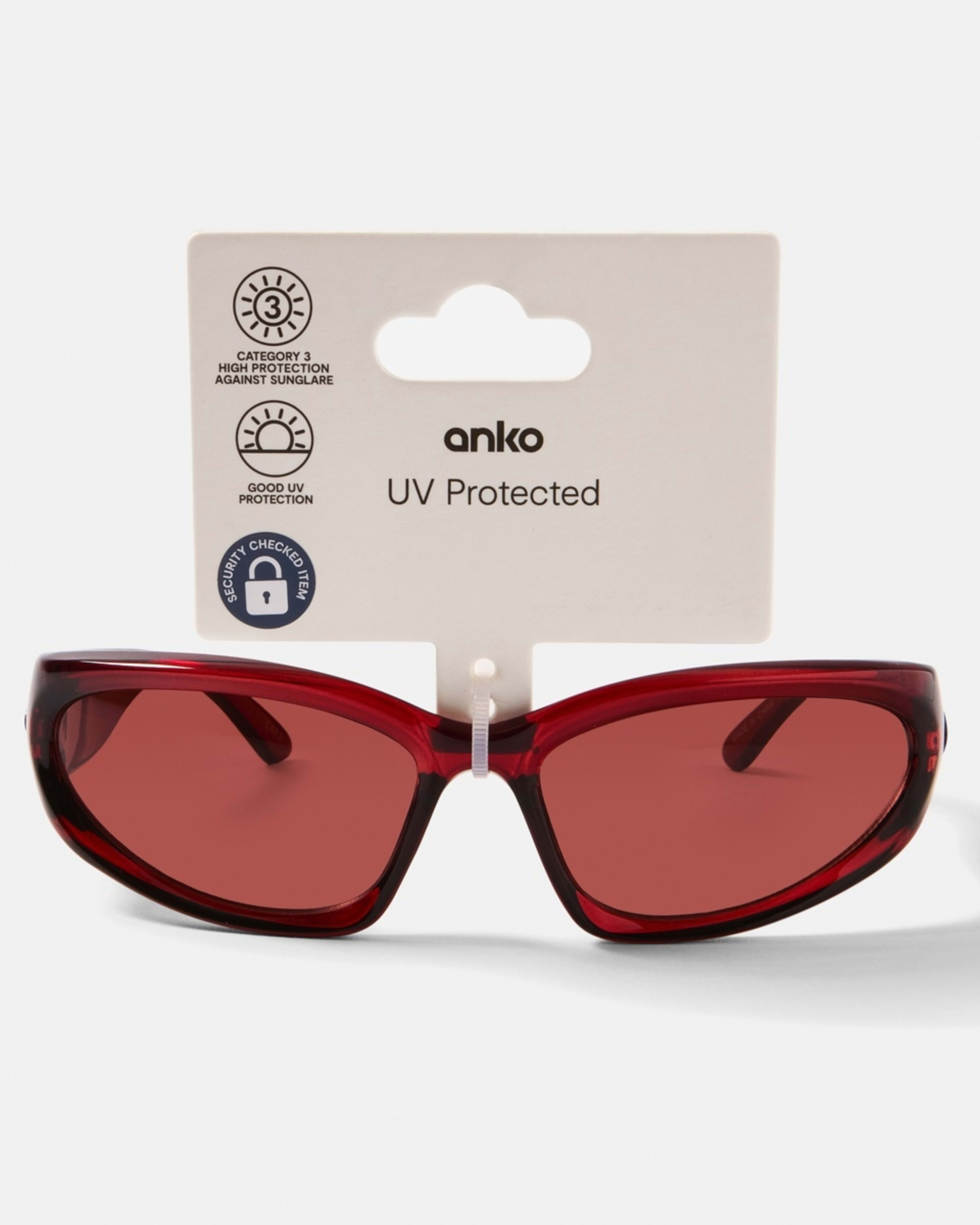 6 Wrap Sunglasses Red, 6 of 6