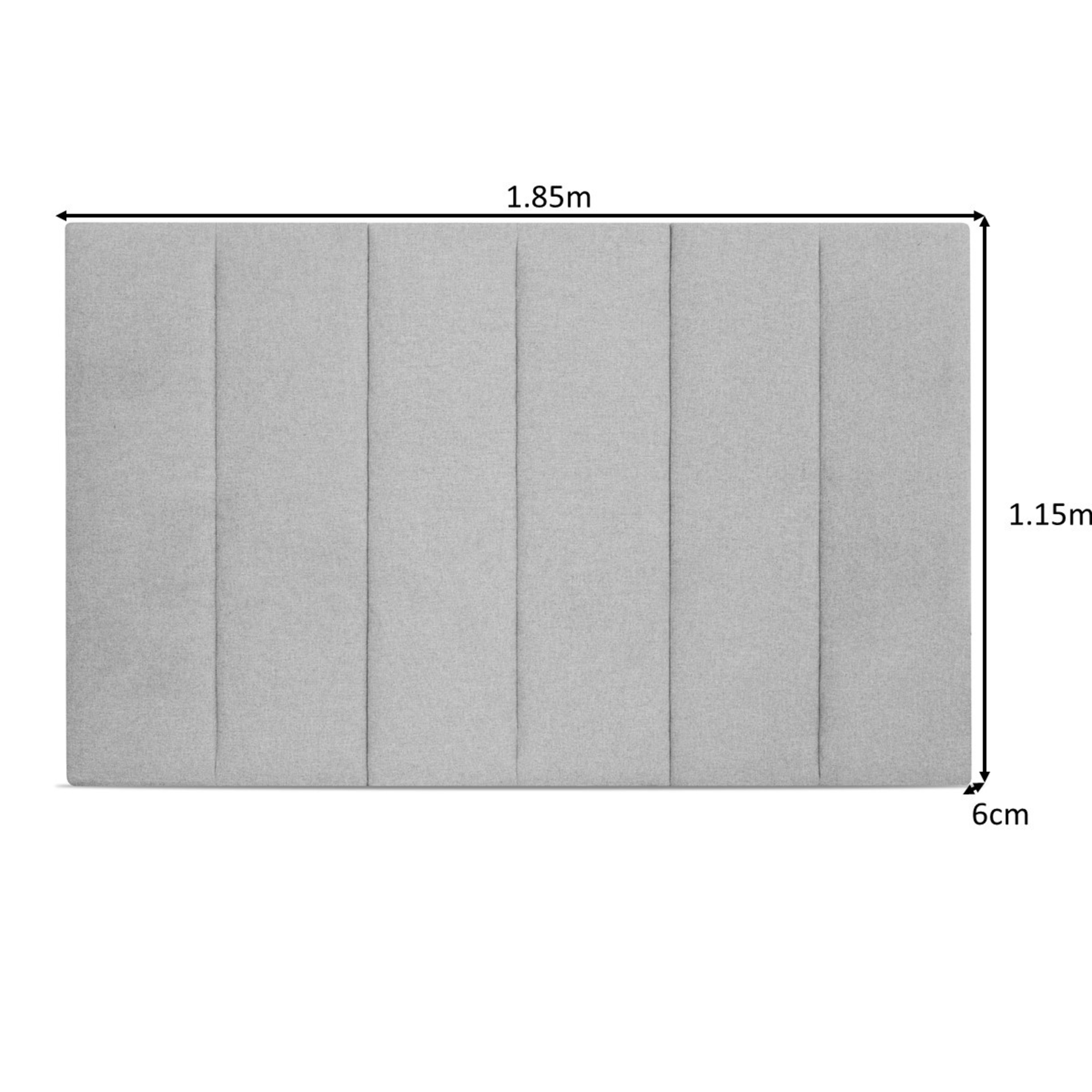 10 Queen/King Bed Wide Panel Bedhead - Grey, 10 of 10