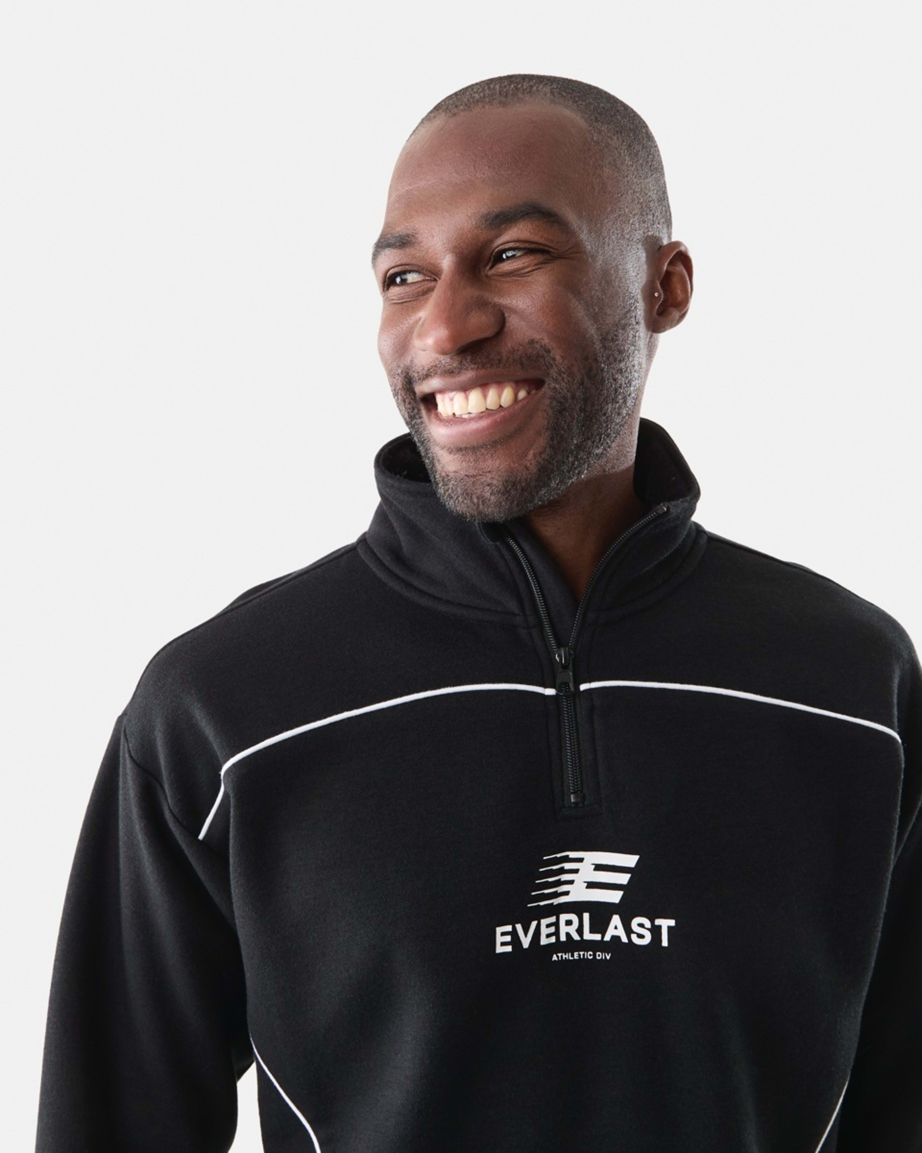 4 Everlast Mens 1/4 Zip Sweatshirt EVER BLACK, 4 of 6