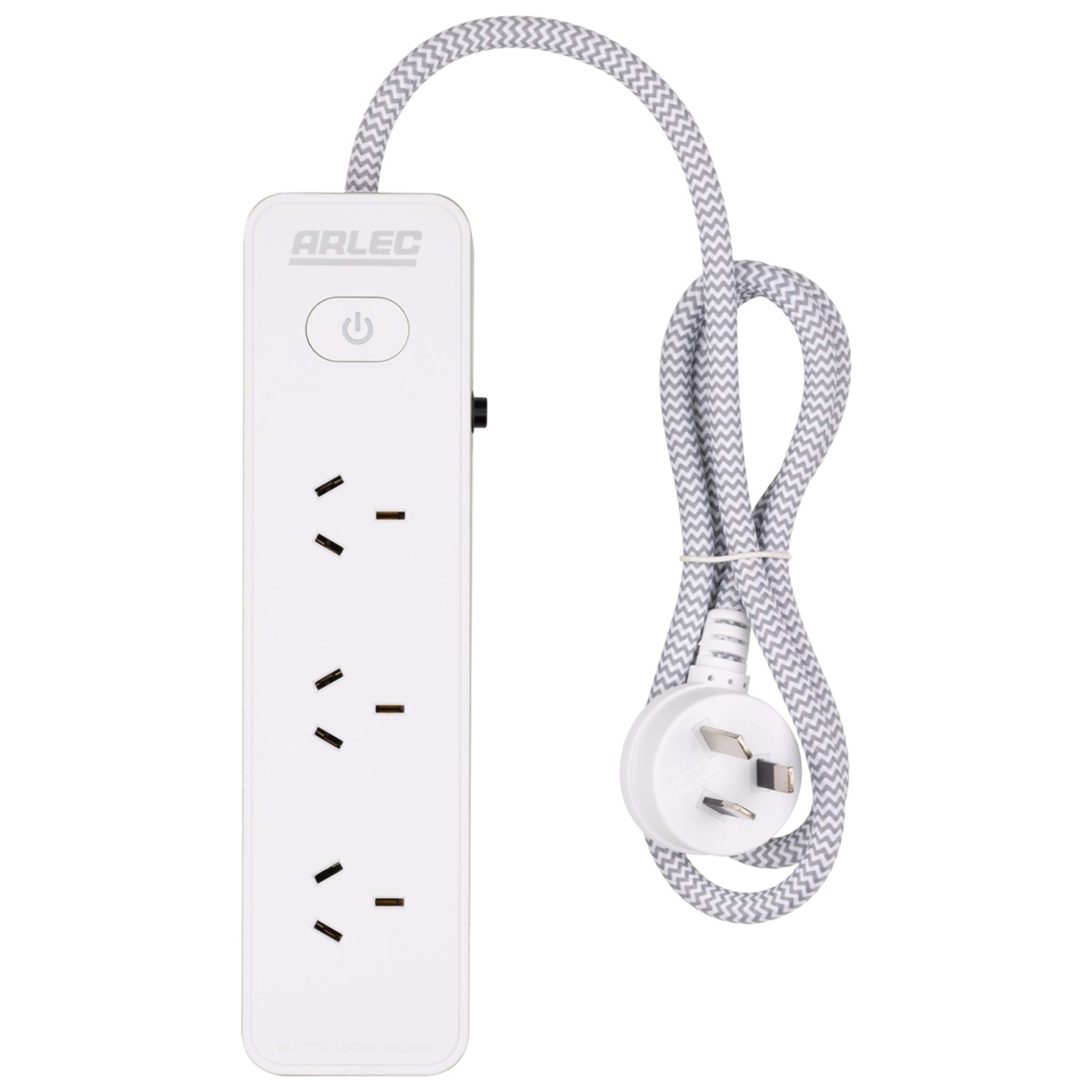 2 4 Outlet Arlec Powerboard with Master Switch - Grey, 2 of 3