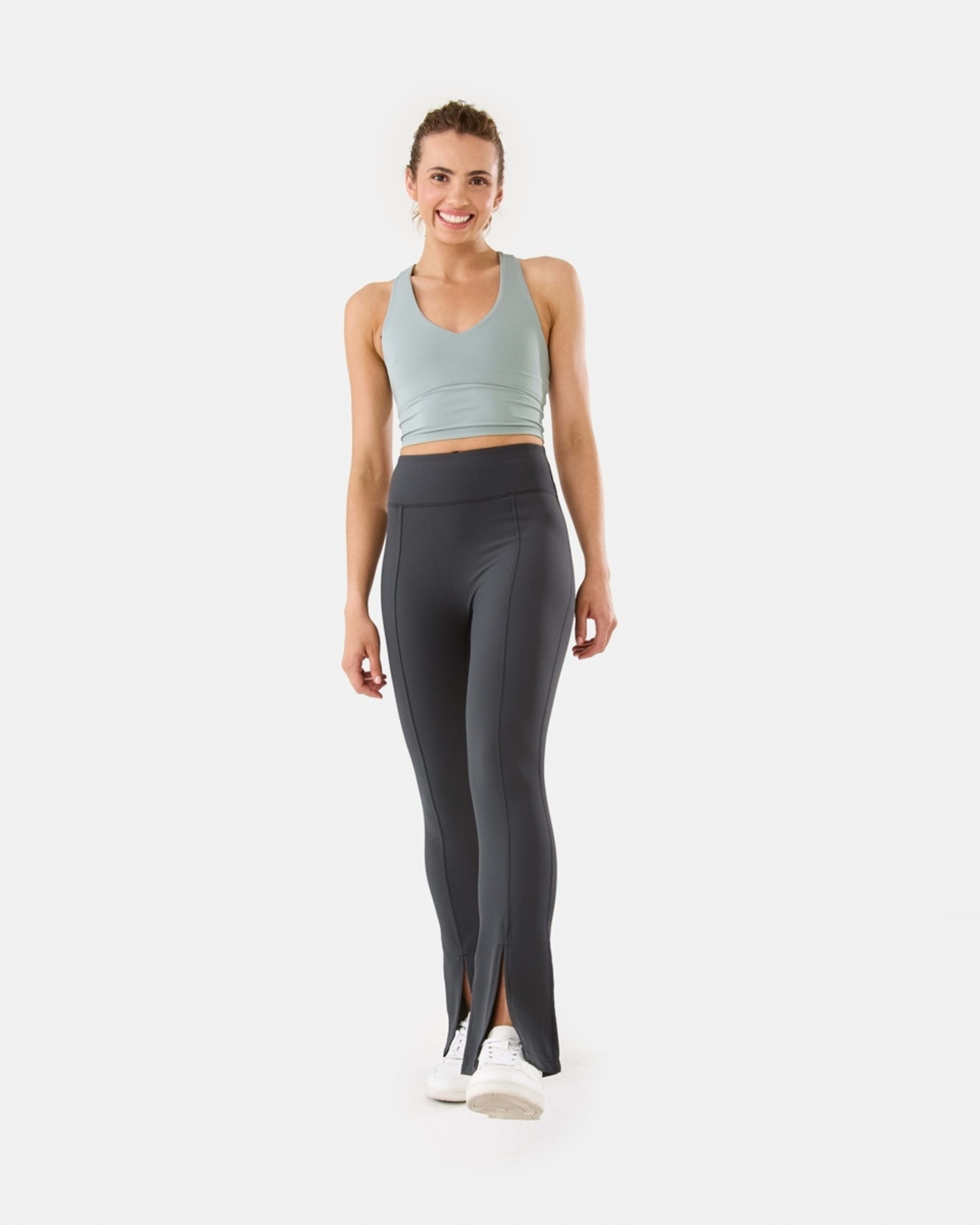 2 Active Womens Studio Flare Leggings DARKISH GREY, 2 of 7