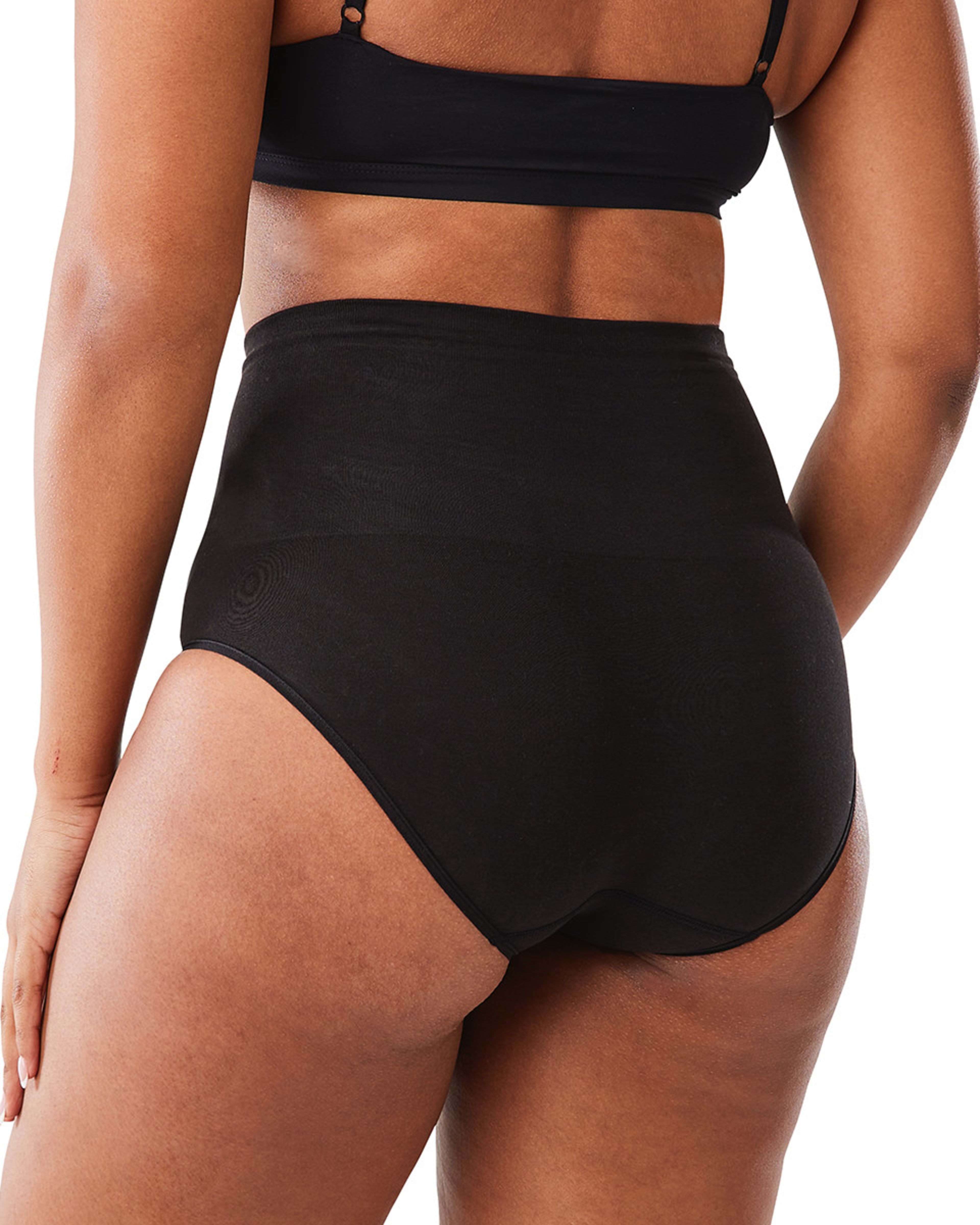4 2 Pack Cotton Blend Seamfree Shaping Briefs Blk Beige, 4 of 6