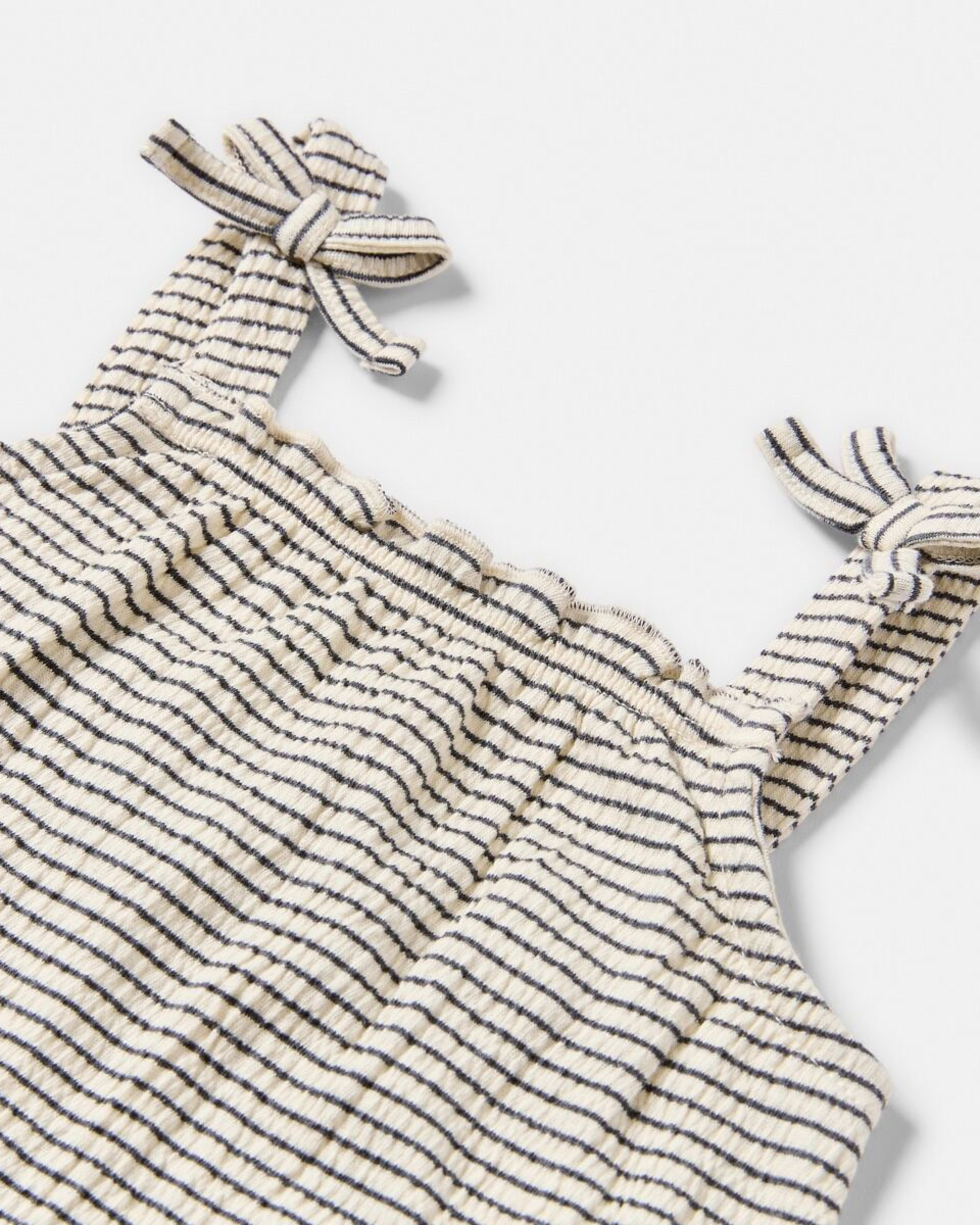 3 Long Leg Crinkle Romper CREAM STRIPES, 3 of 3
