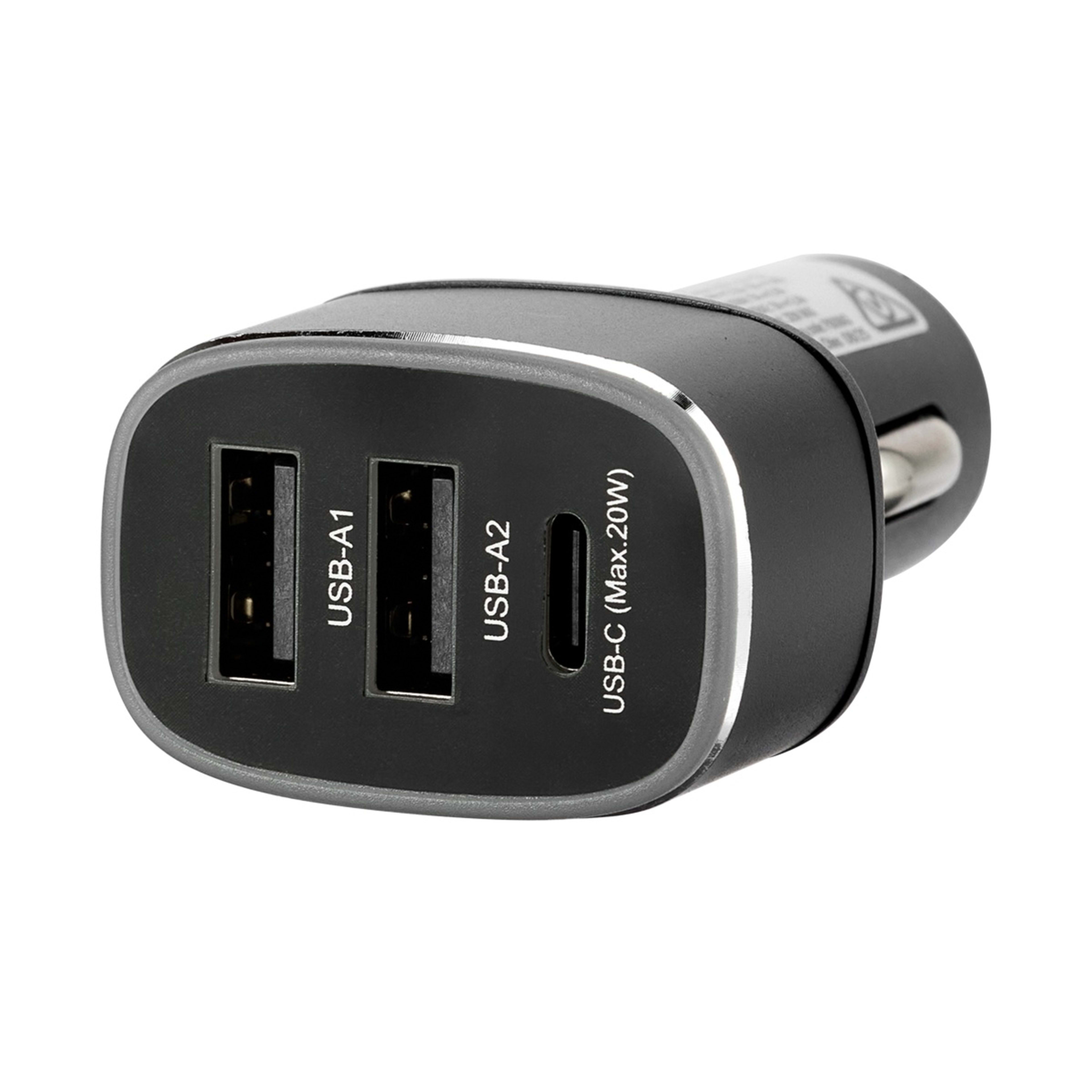 3 Car Charger with USB and USB-C - Black, 3 of 6