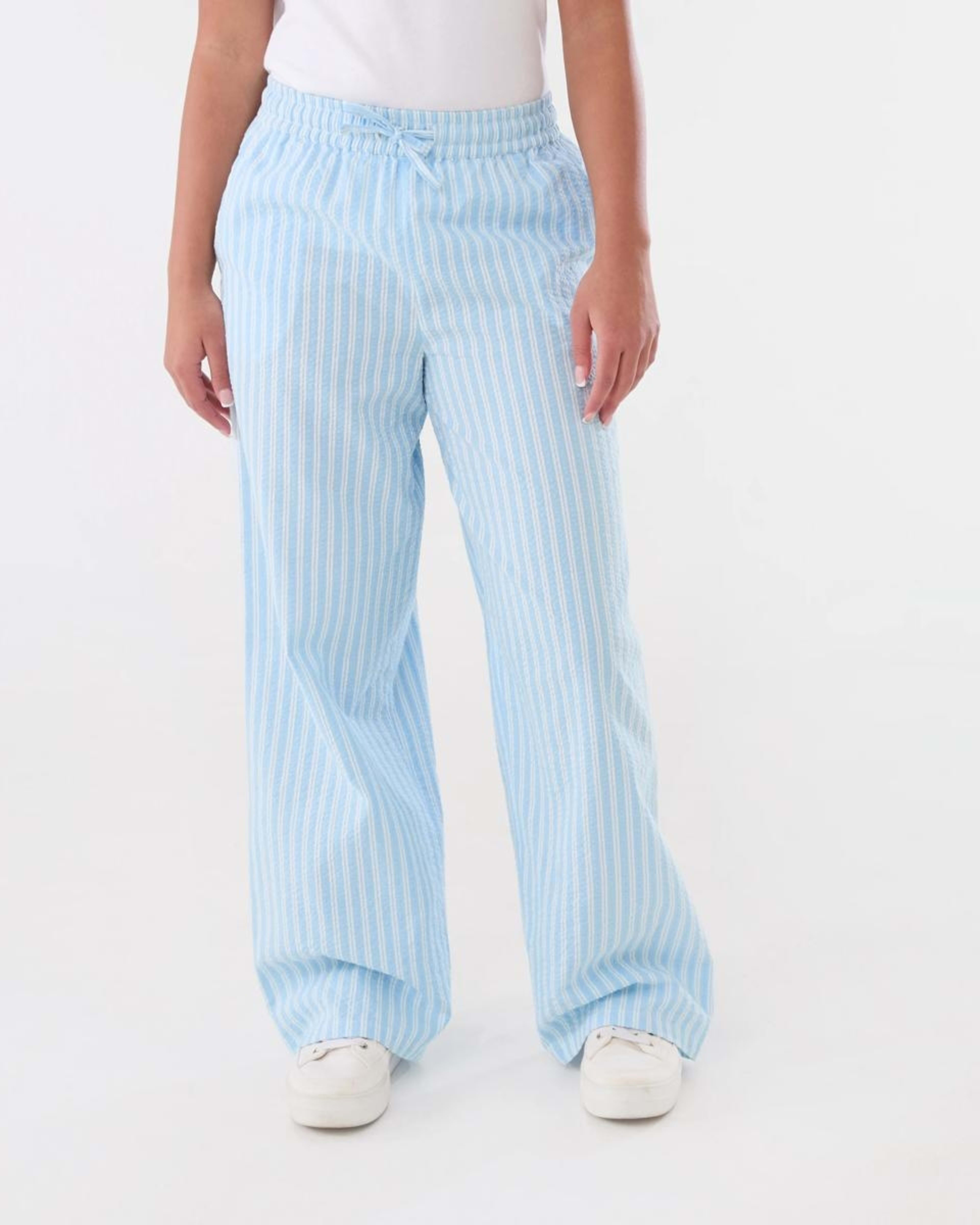 1 Stripe Wide Leg Pants LIGHT BLUE SEERSUCKER STRIPE, 1 of 5