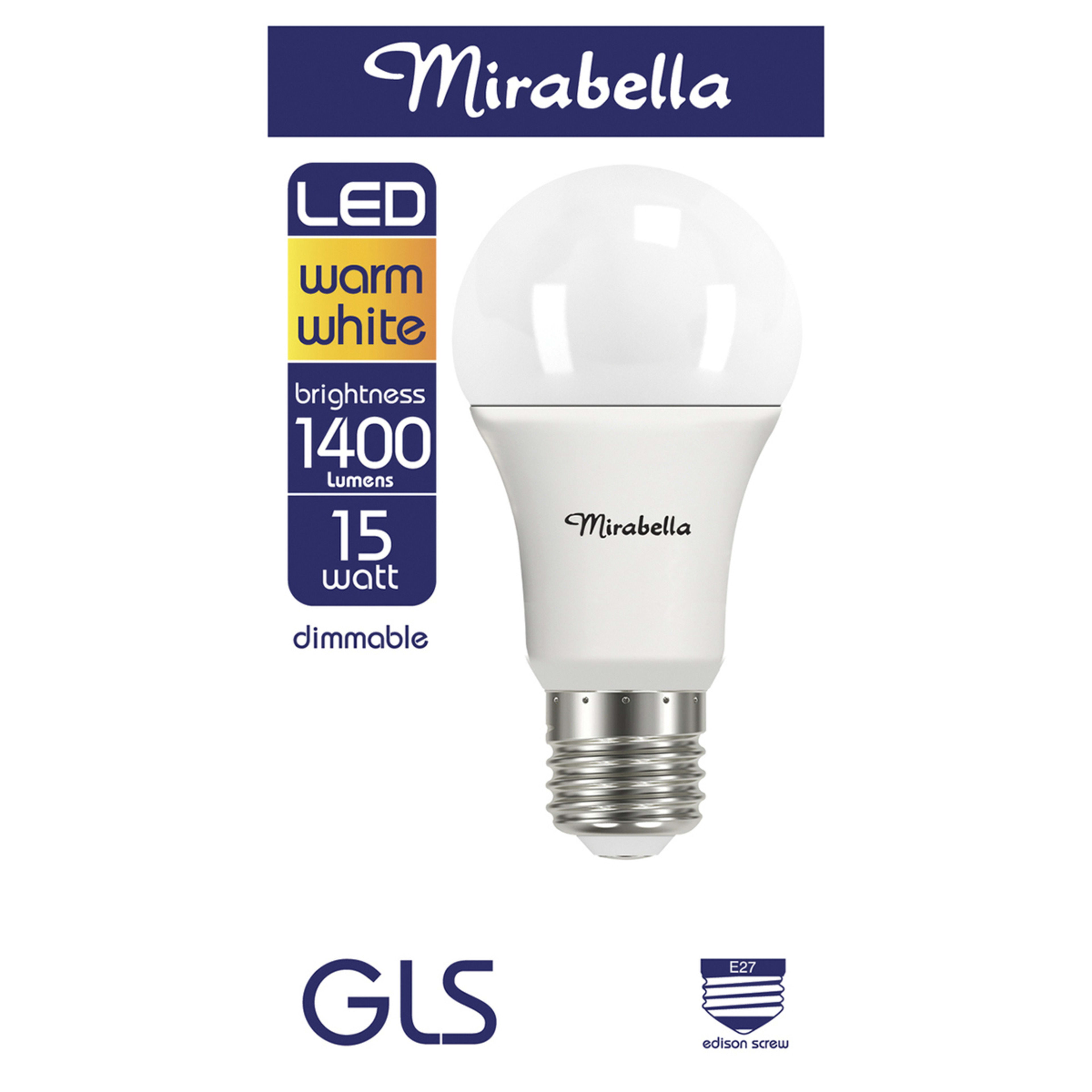 1 Mirabella LED Warm White 15W GLS Bulb