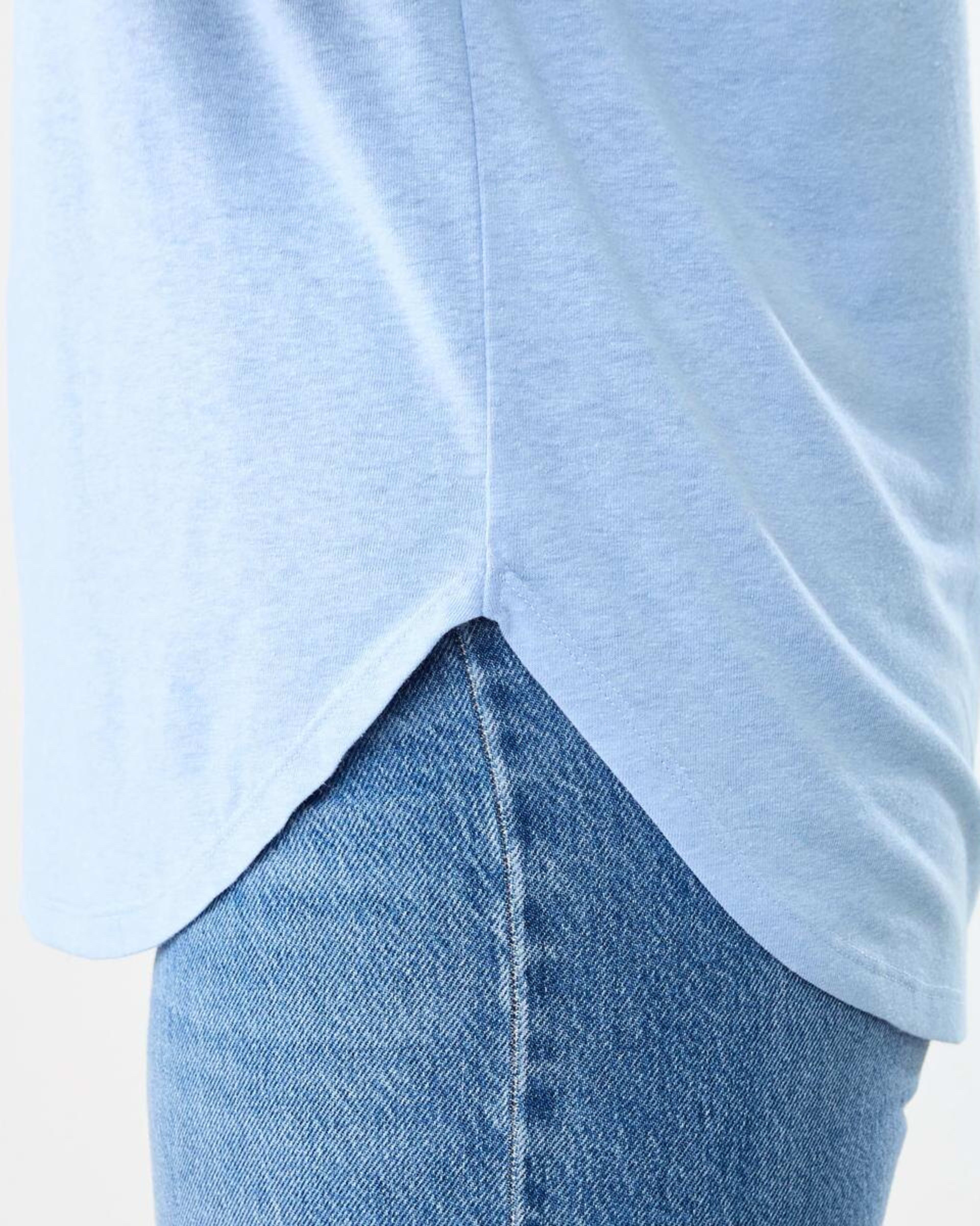6 Short Sleeve Linen Blend Extended Sleeve Top BRUNI BLUE, 6 of 6