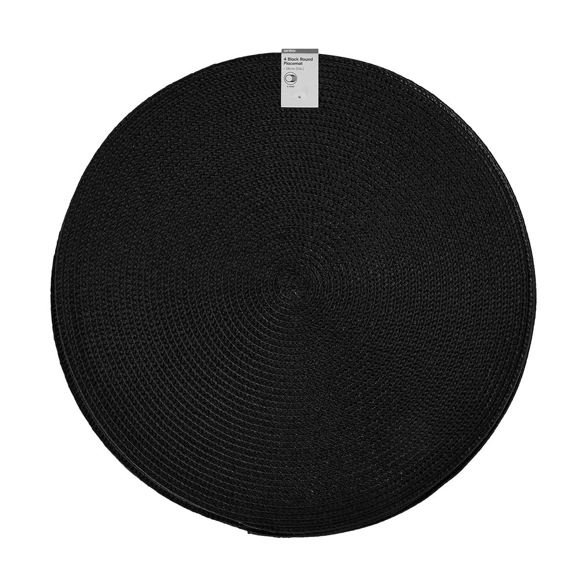 4 Pack Black Round Placemats Kmart