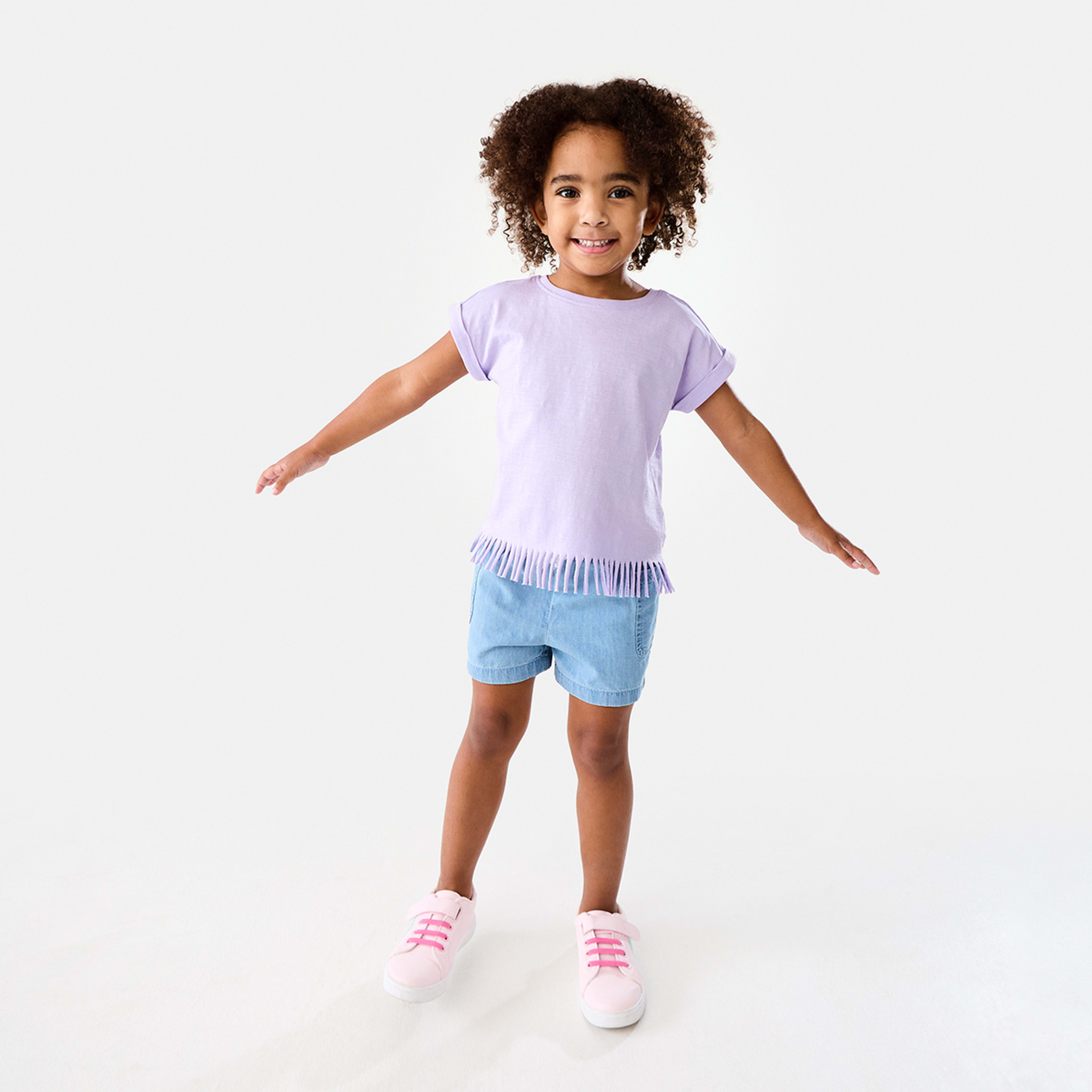 6 Short Sleeve Fringe T-shirt Pst Purple, 6 of 9