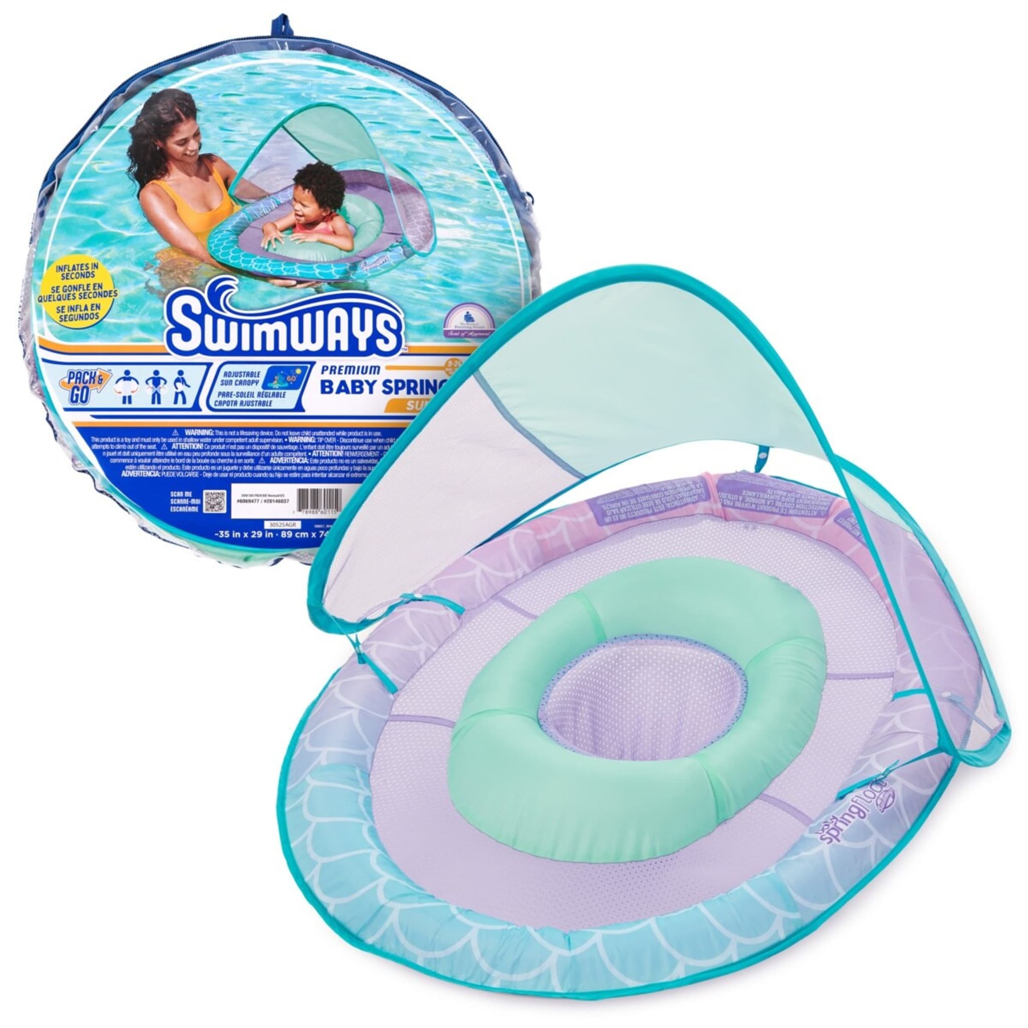 Swimways Baby Premium Spring Float Sun Canopy - Assorted - Kmart