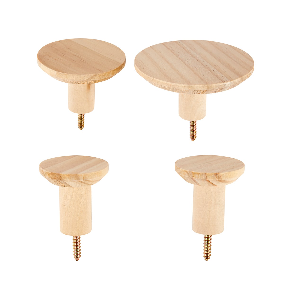 4 Pack Wooden Round Wall Hooks Kmart