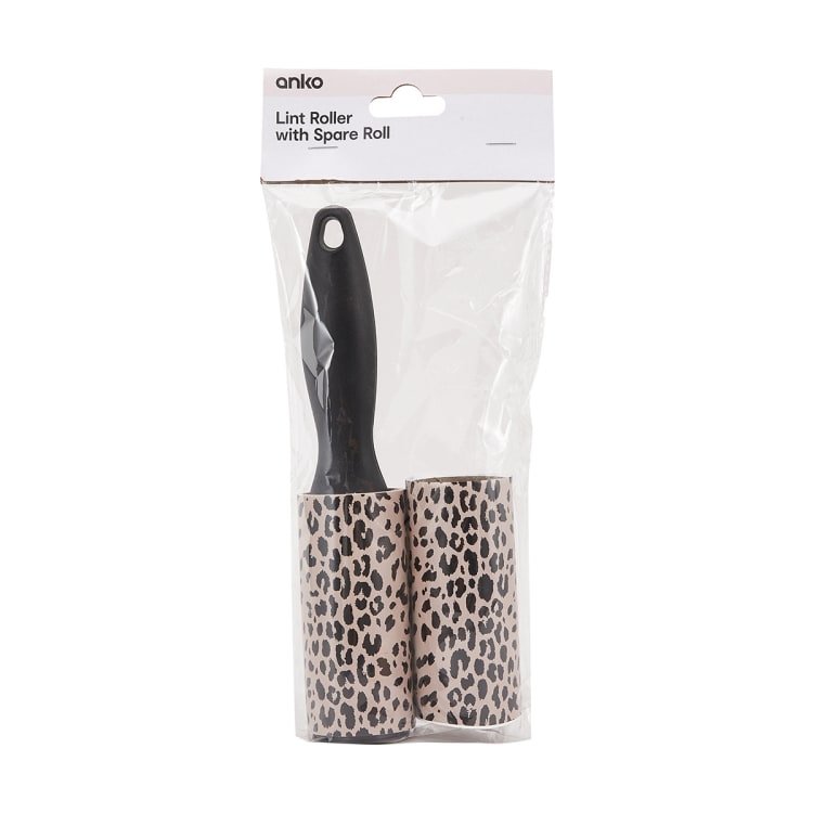 Lint Roller with Spare Roll Leopard Kmart