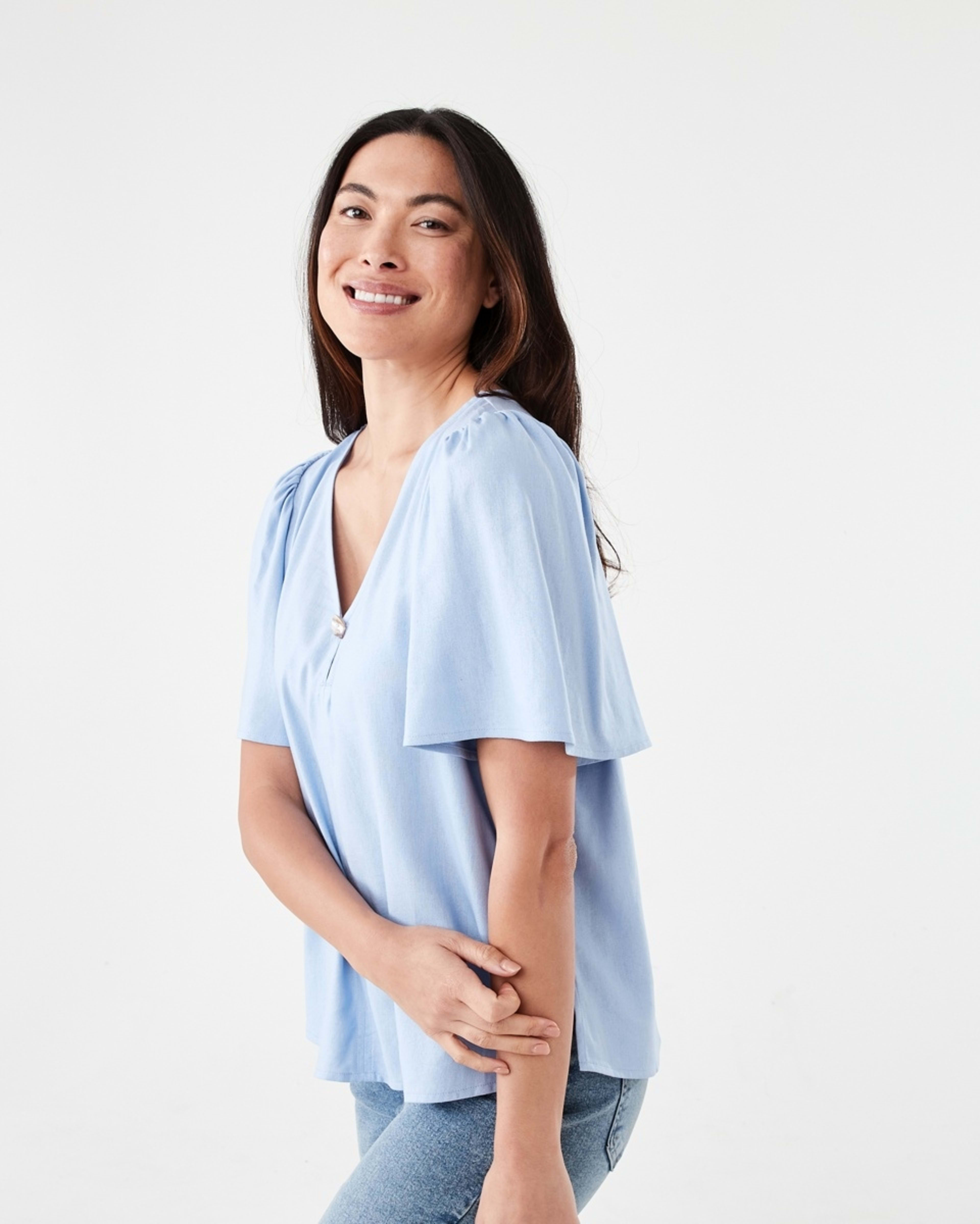 2 Short Sleeve Flutter Top BRUNI BLUE, 2 of 5