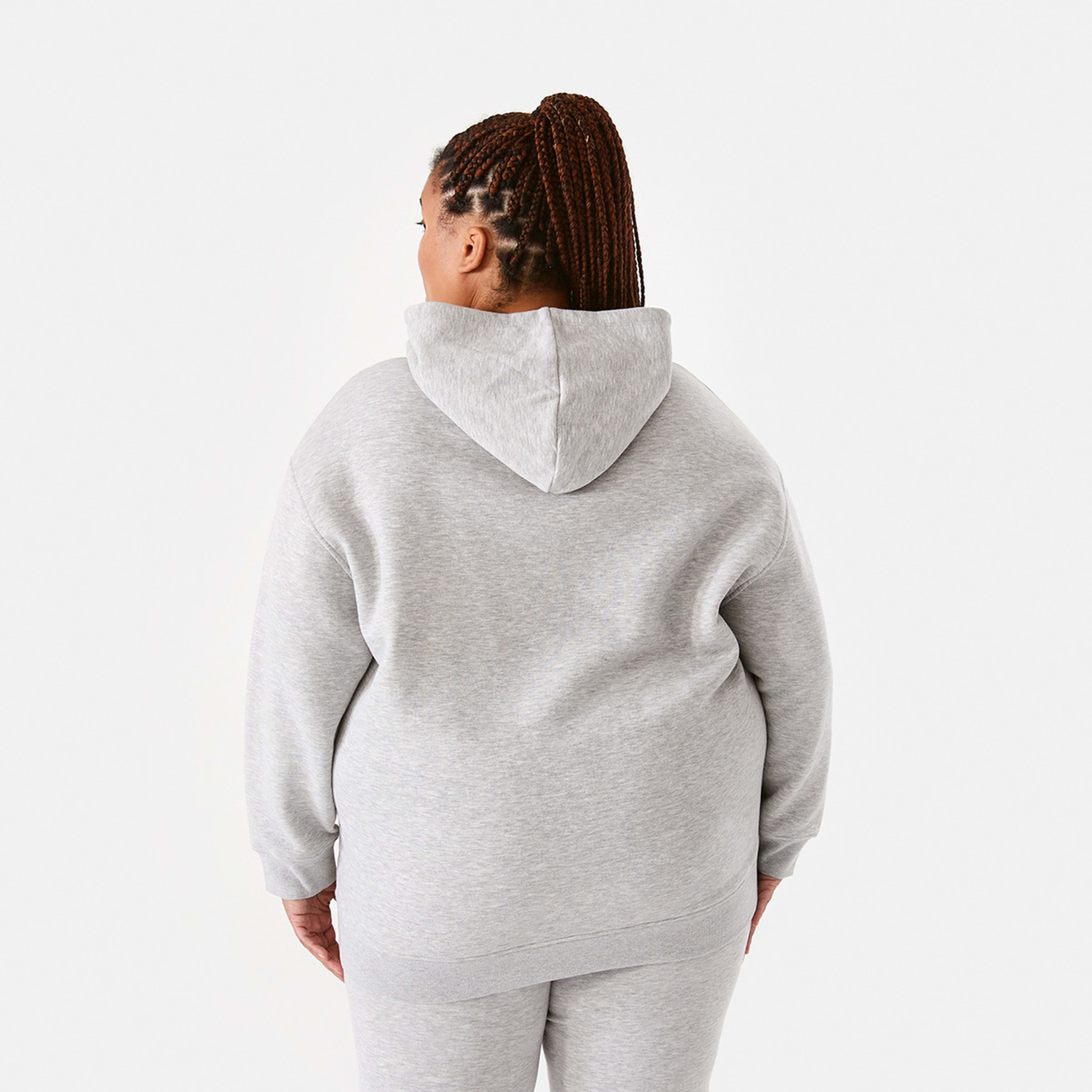 3 Curve Long Sleeve Oversized Hoodie Glac Grey, 3 of 6