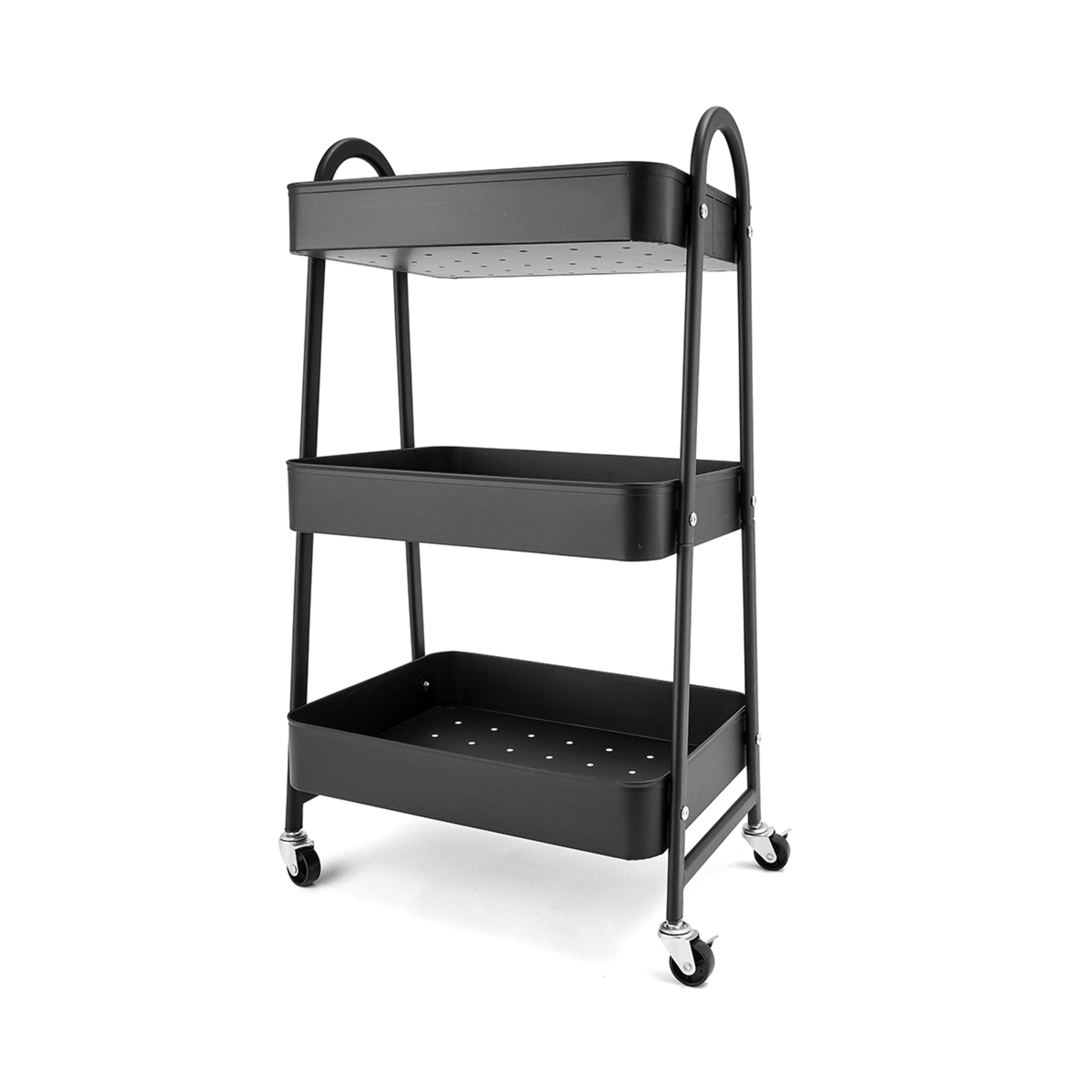 2 Black 3 Tier Trolley, 2 of 8