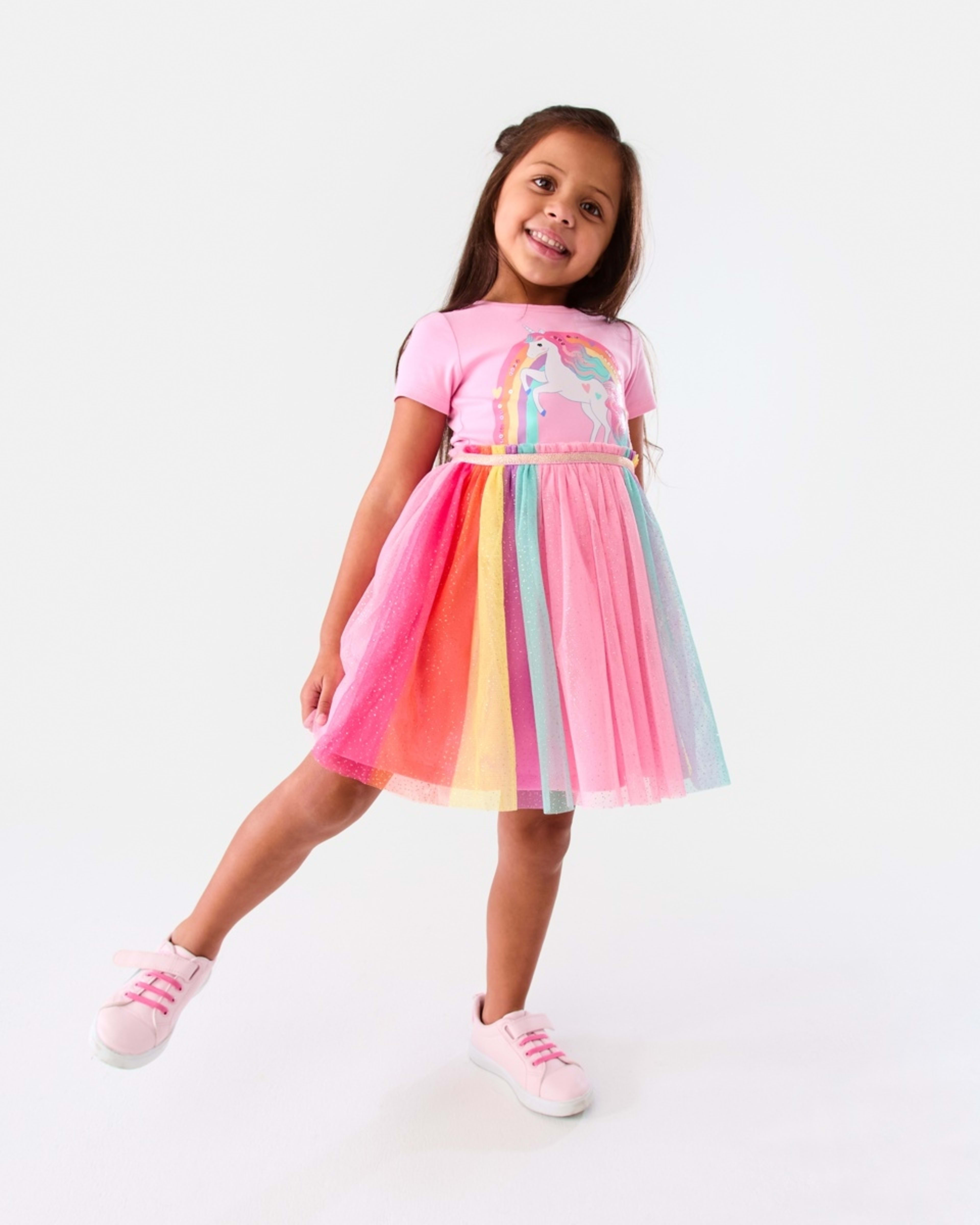 6 Short Sleeve Tutu Dress Pnk Unicrn, 6 of 9