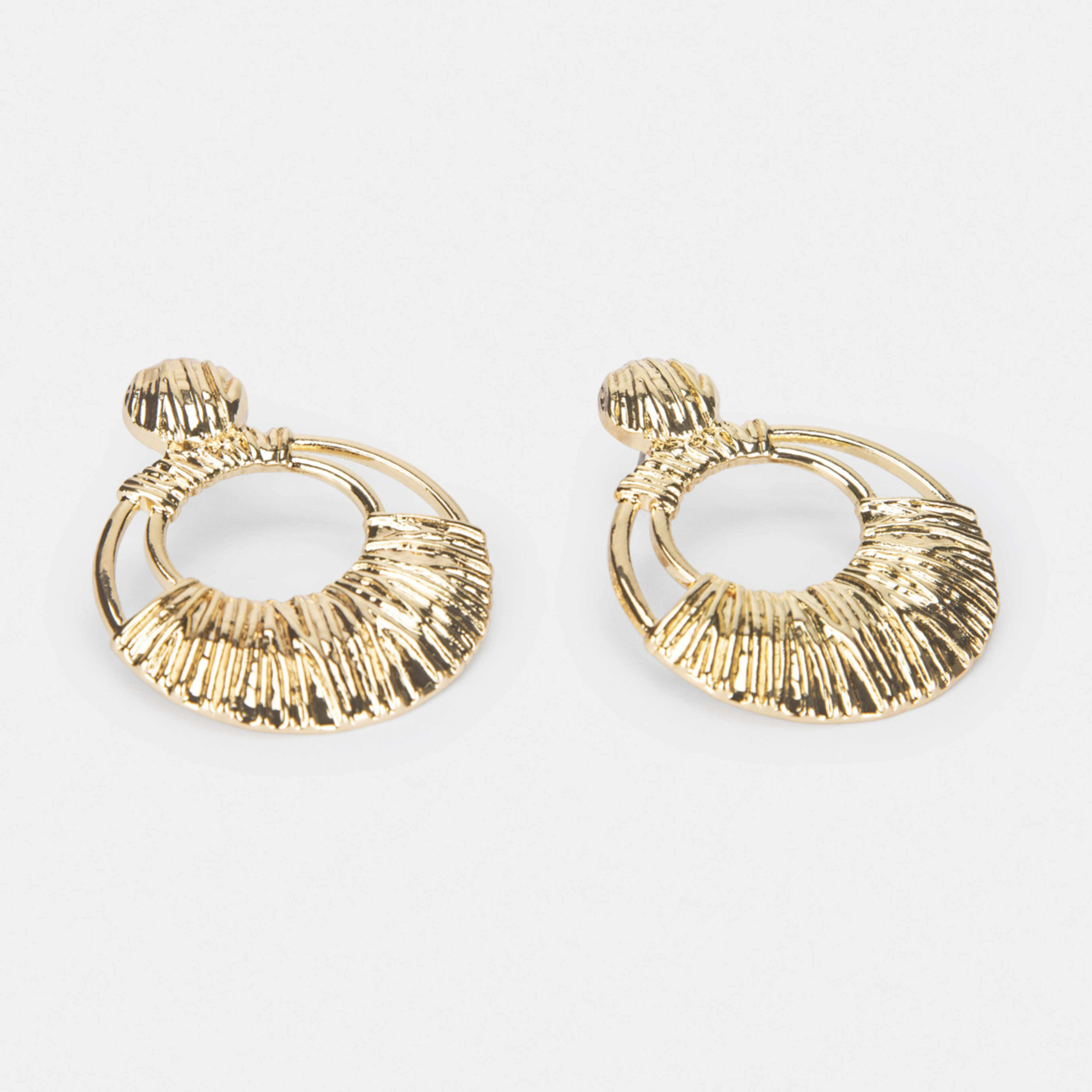 4 Door Knocker Earrings - Gold Tone, 4 of 5