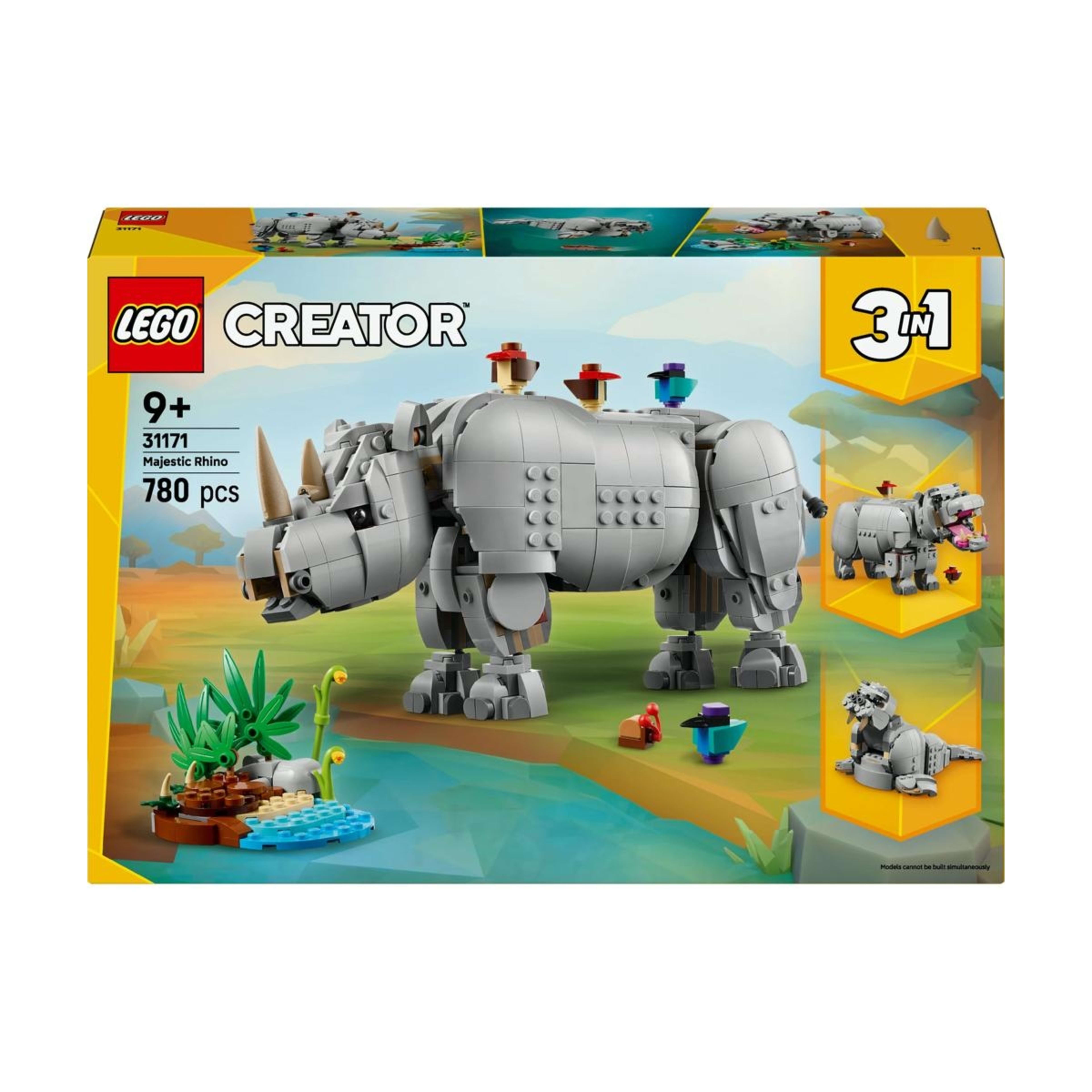 1 LEGO Creator Wild Animals: Majestic Rhino with Birds 31171