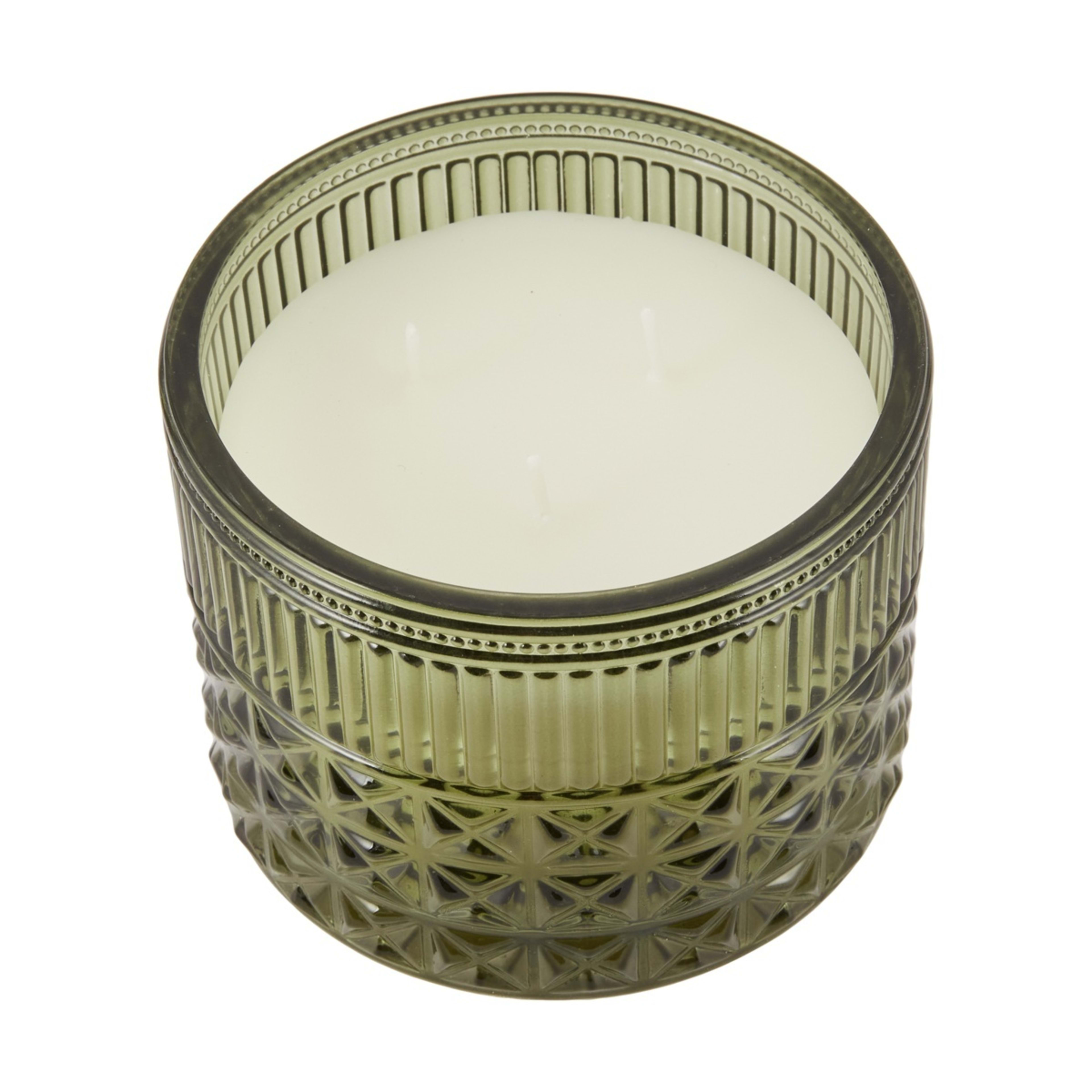 1 Green Geo Glass Candle
