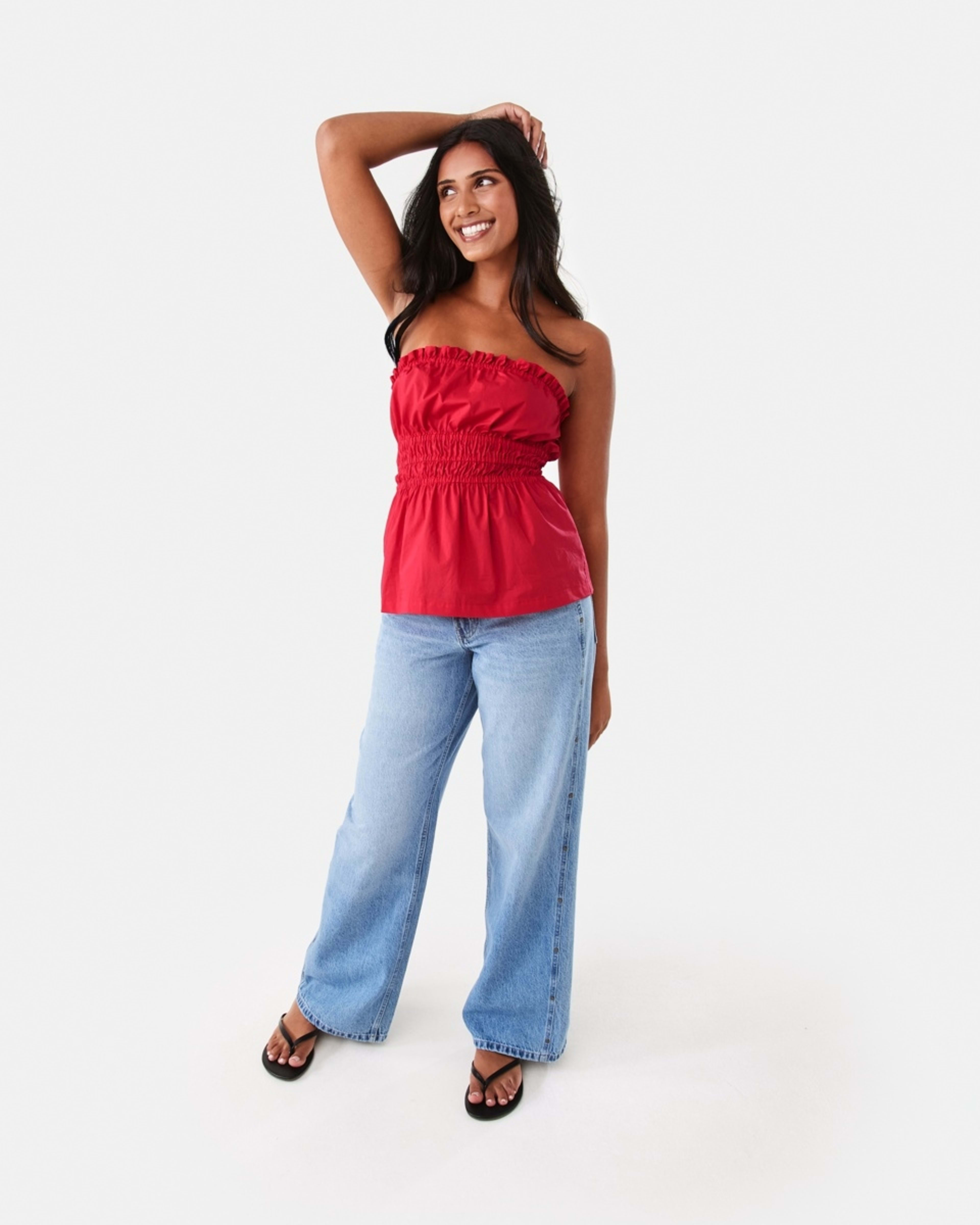 2 Straight Leg Stud Jeans Mid Wash, 2 of 9