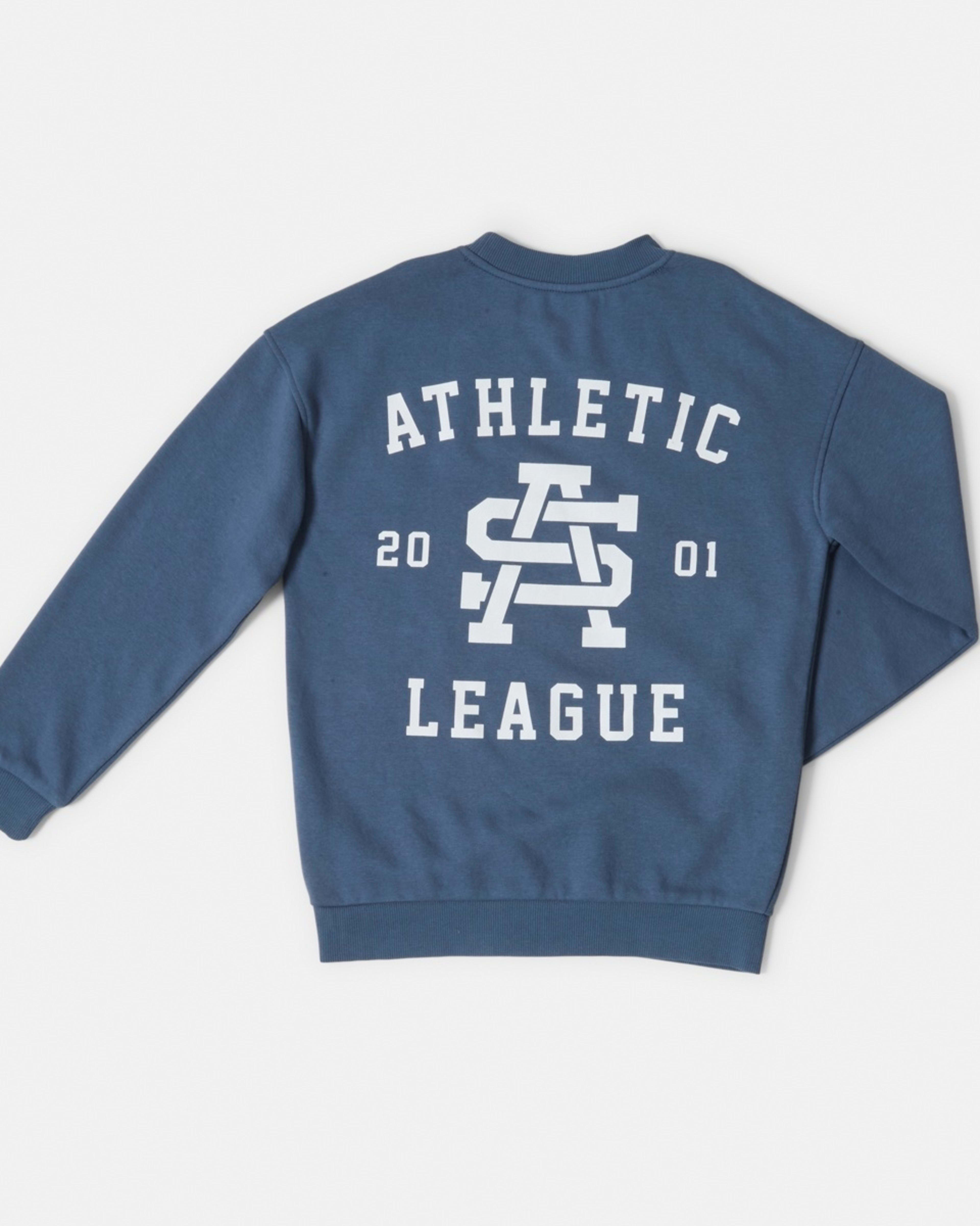 9 Oversized Graphic Crew Neck Sweatshirt Blu Athlet, 9 of 9