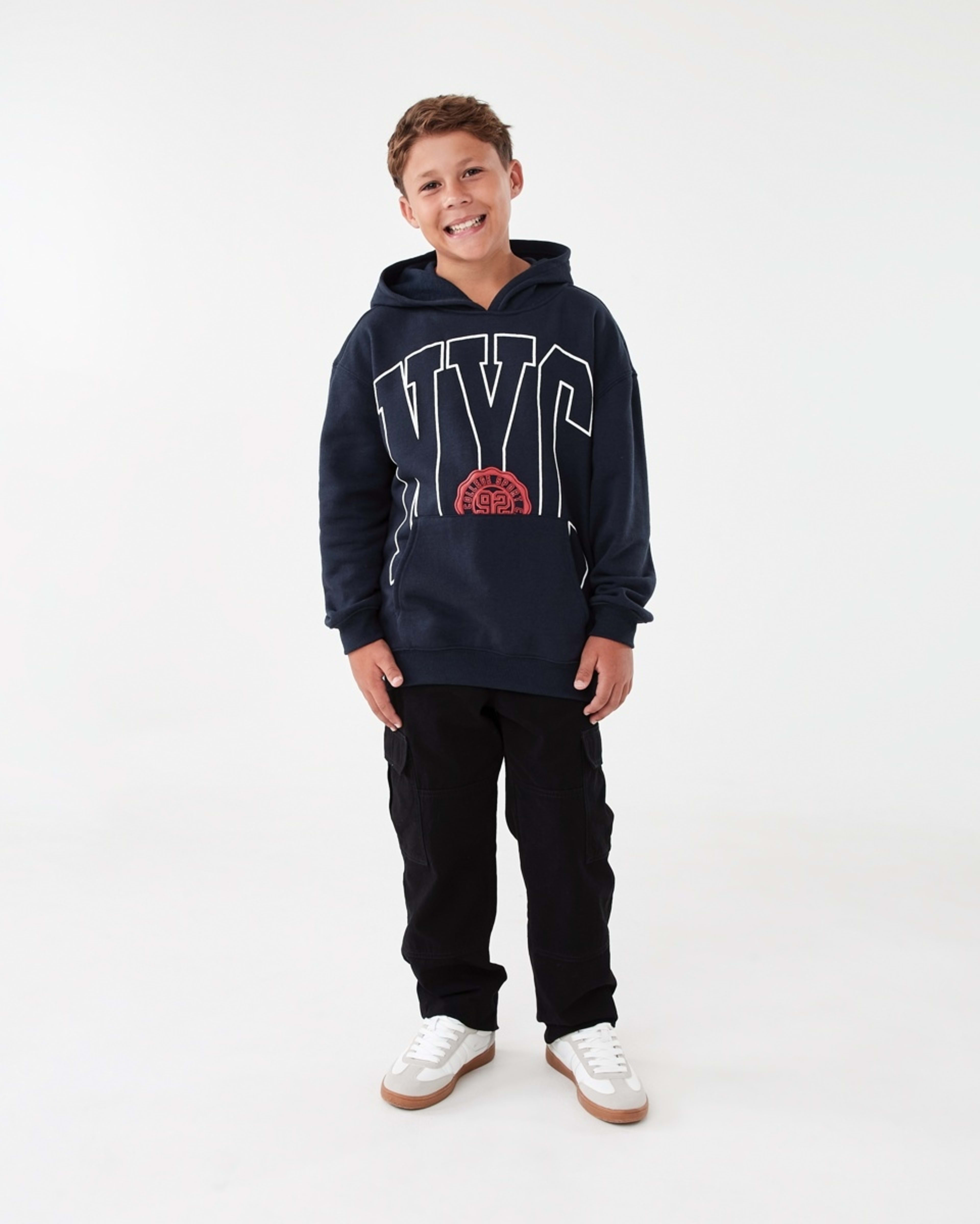 6 Print Pullover Hoodie With Pocket Blu Varsit, 6 of 7