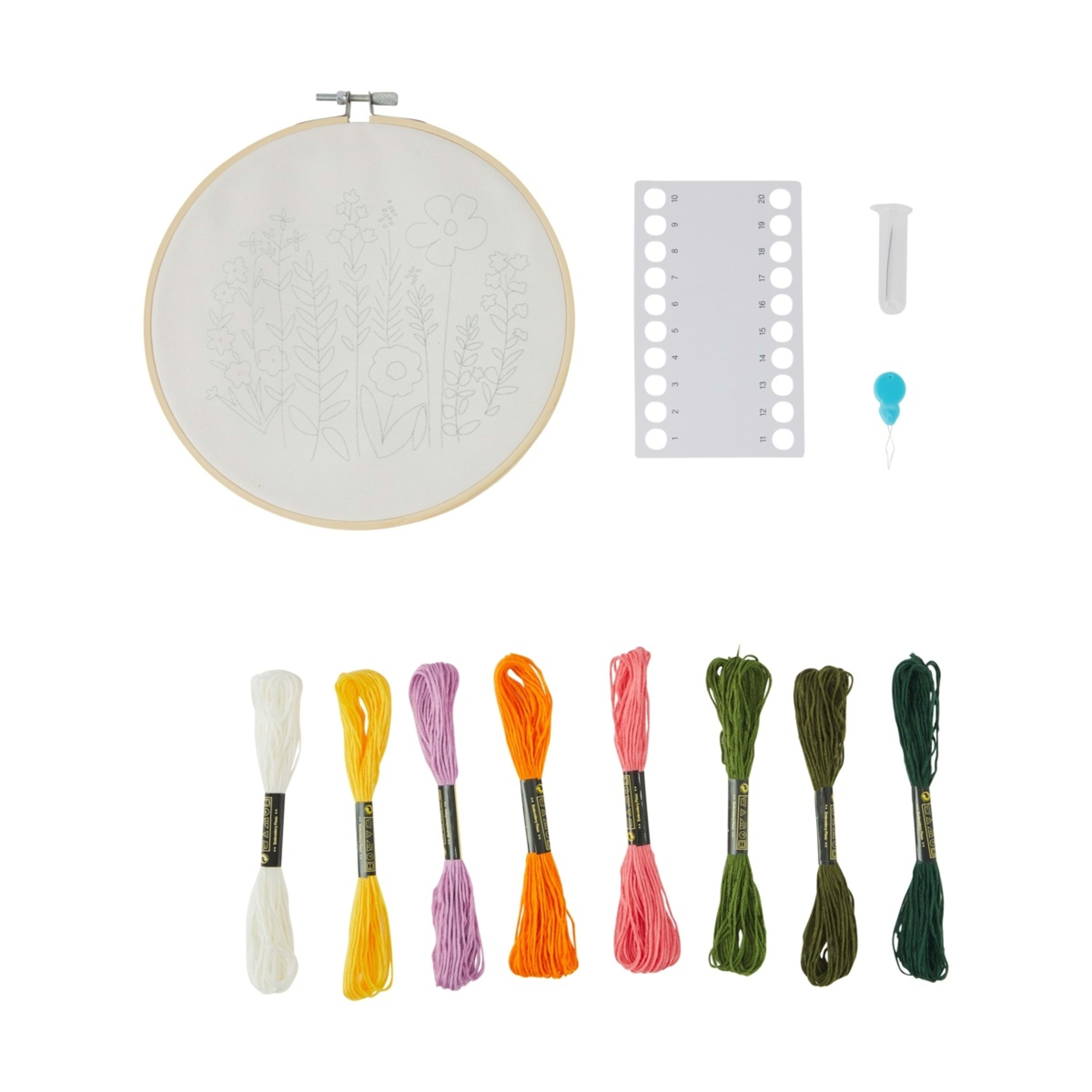 2 Stem Floral Embroidery Kit, 2 of 3