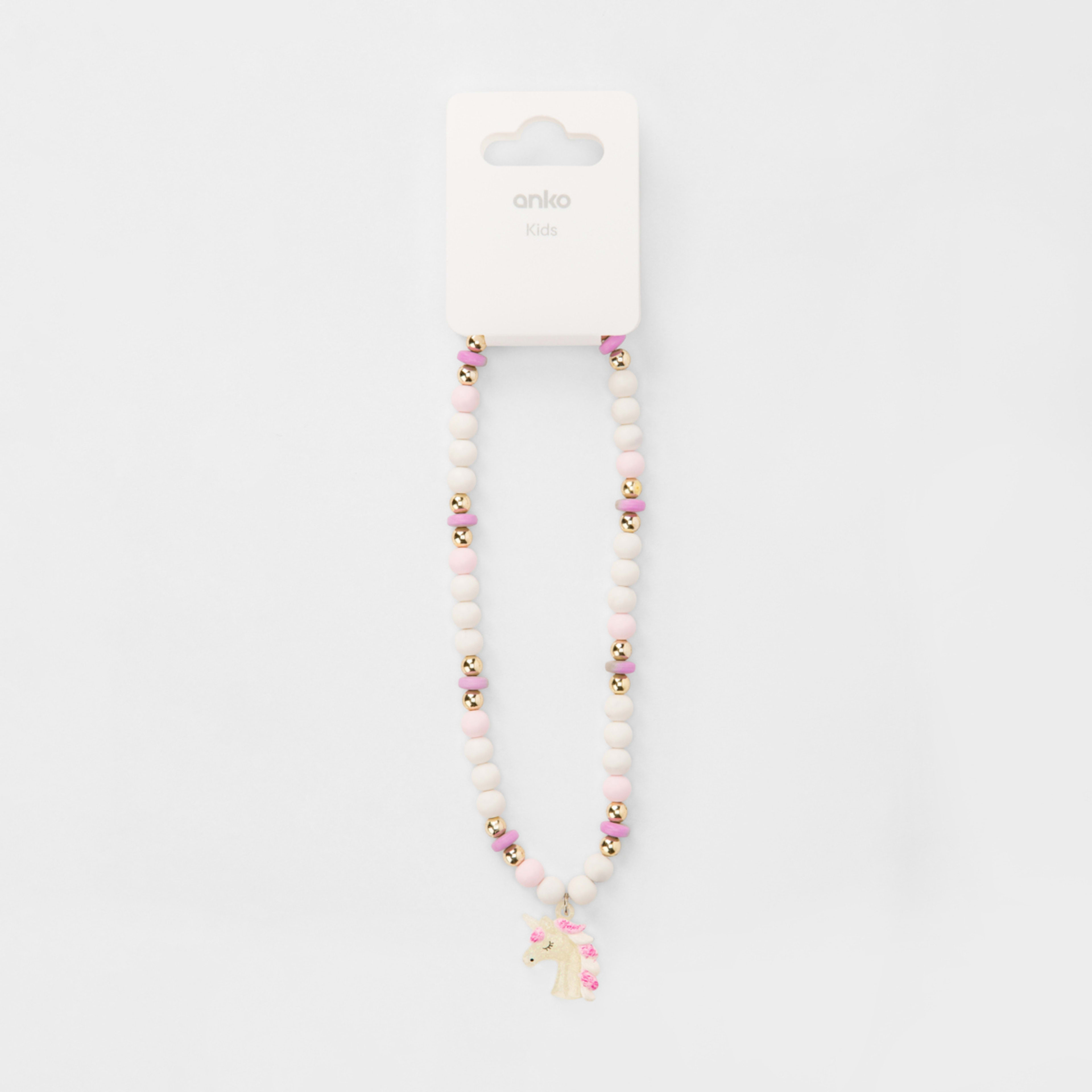 3 White and Pink Beads Unicorn Necklace, 3 of 3
