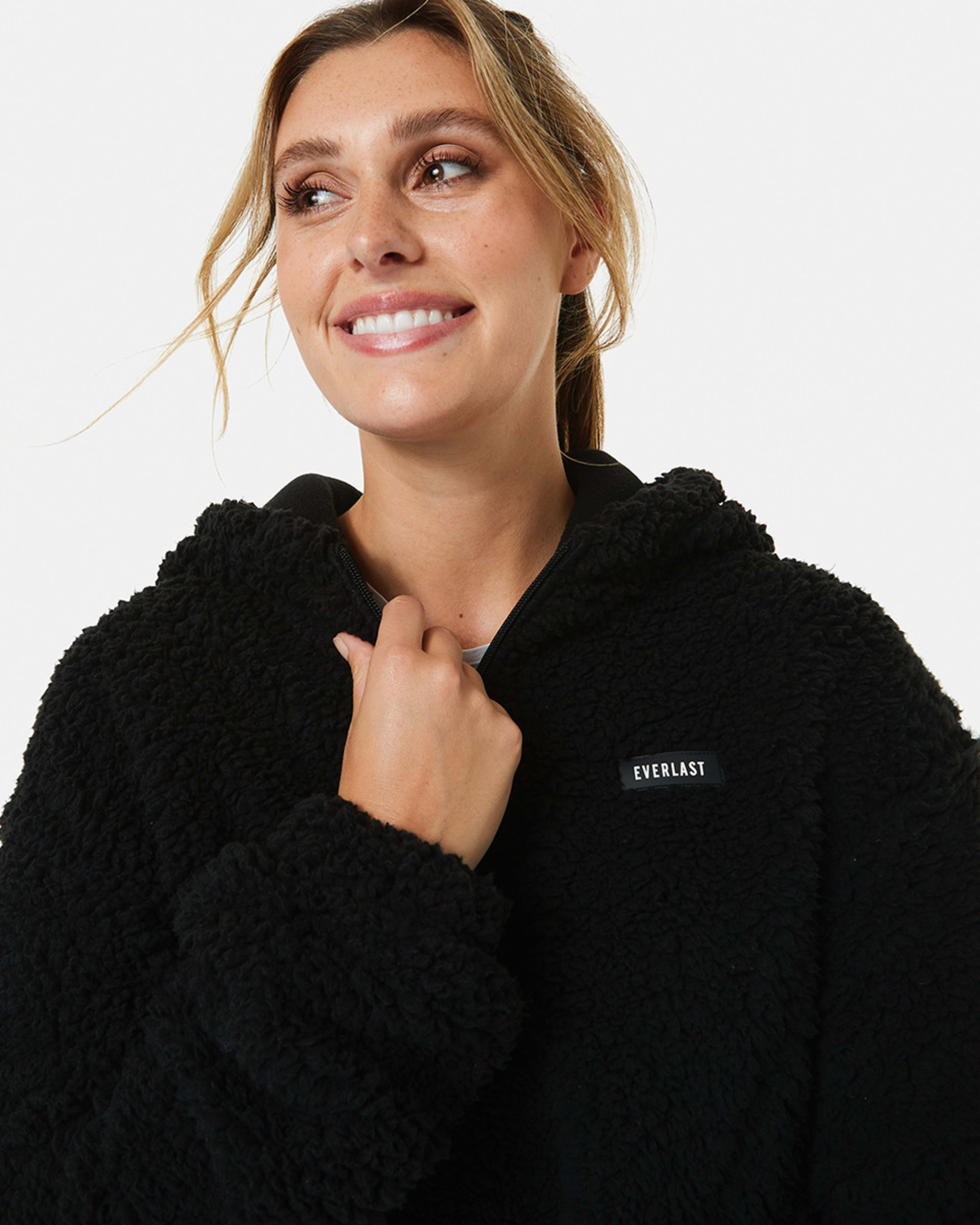 Active Everlast Womens Outdoor Luxe Bonded Faux Fur Quarter Zip Hoodie Kmart