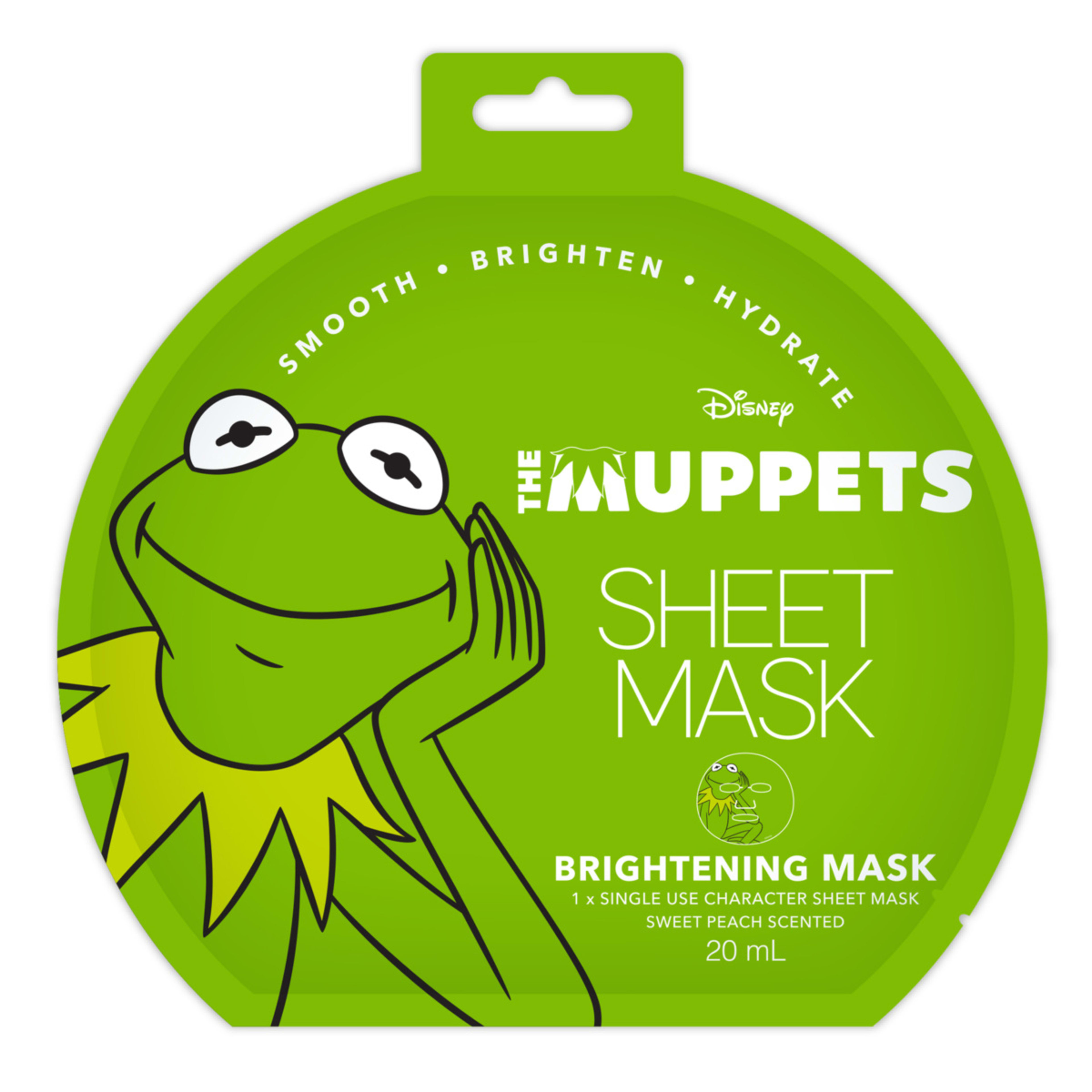 1 Disney The Mupets Brightening Sheet Mask 20ml - Sweet Peach Scented