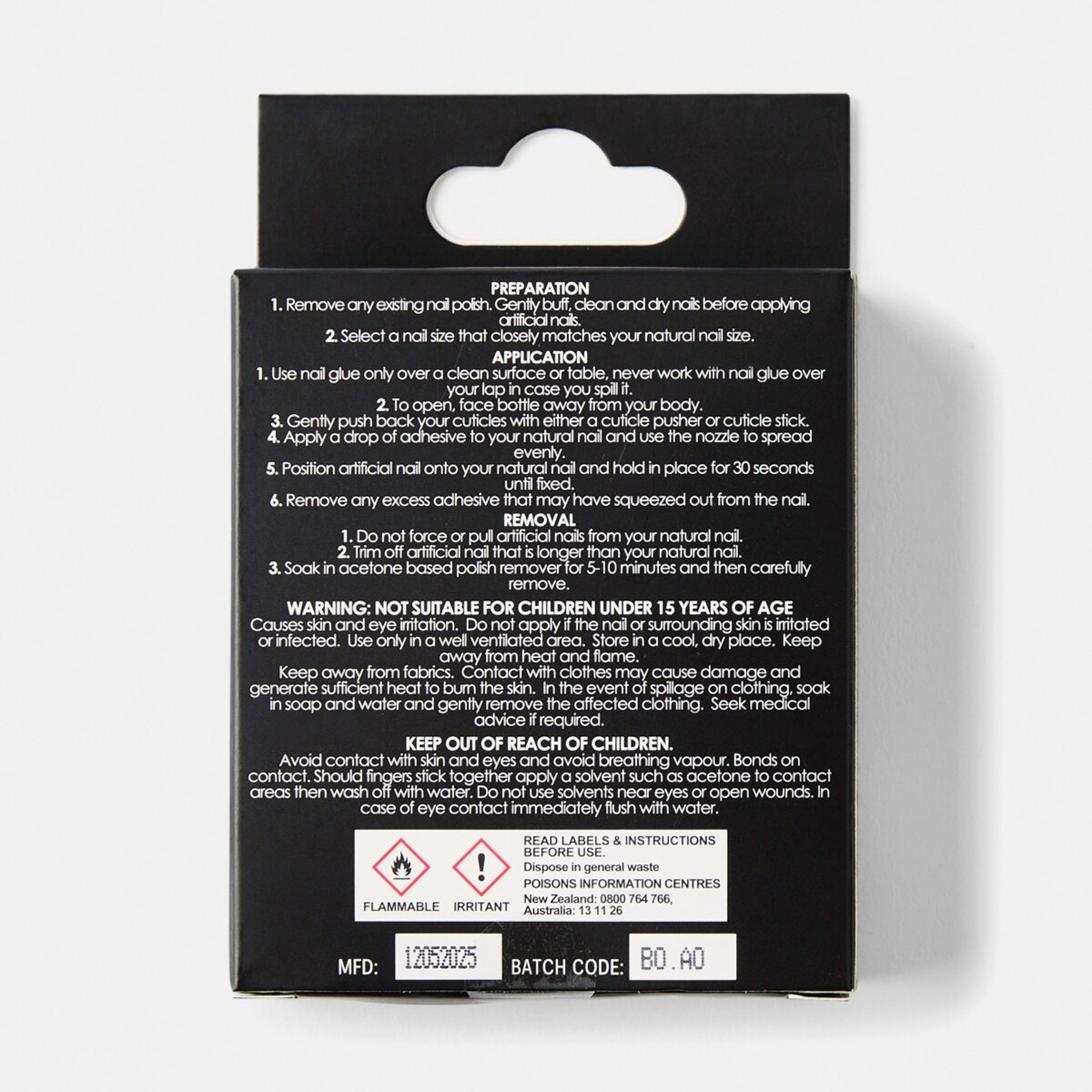 2 OXX Cosmetics 24 Pack Artificial Nails with Adhesive - Short Square Shape, French Tip, 2 of 5