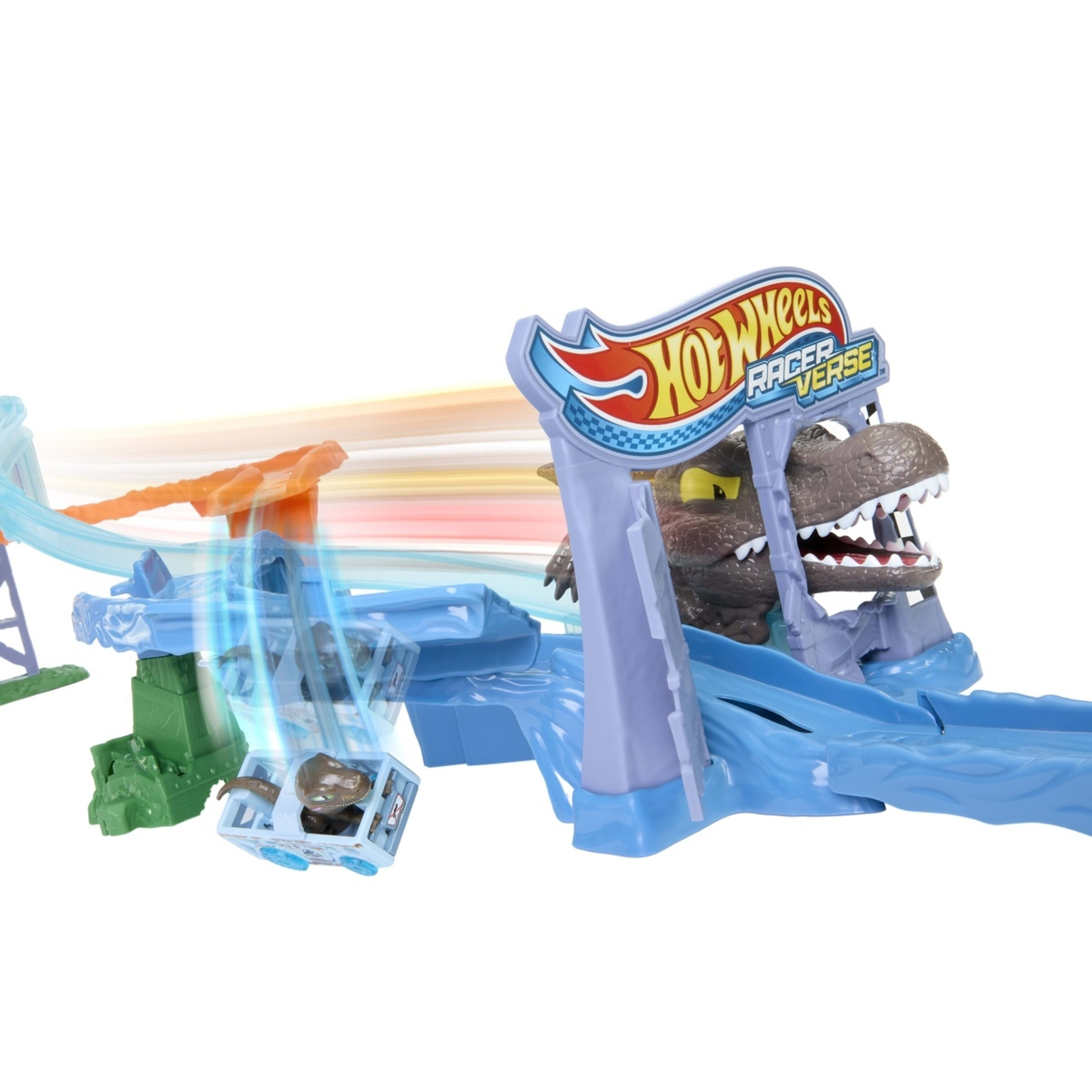 5 Hot Wheels RacerVerse Jurassic World Crash & Splash Track Set, 5 of 6
