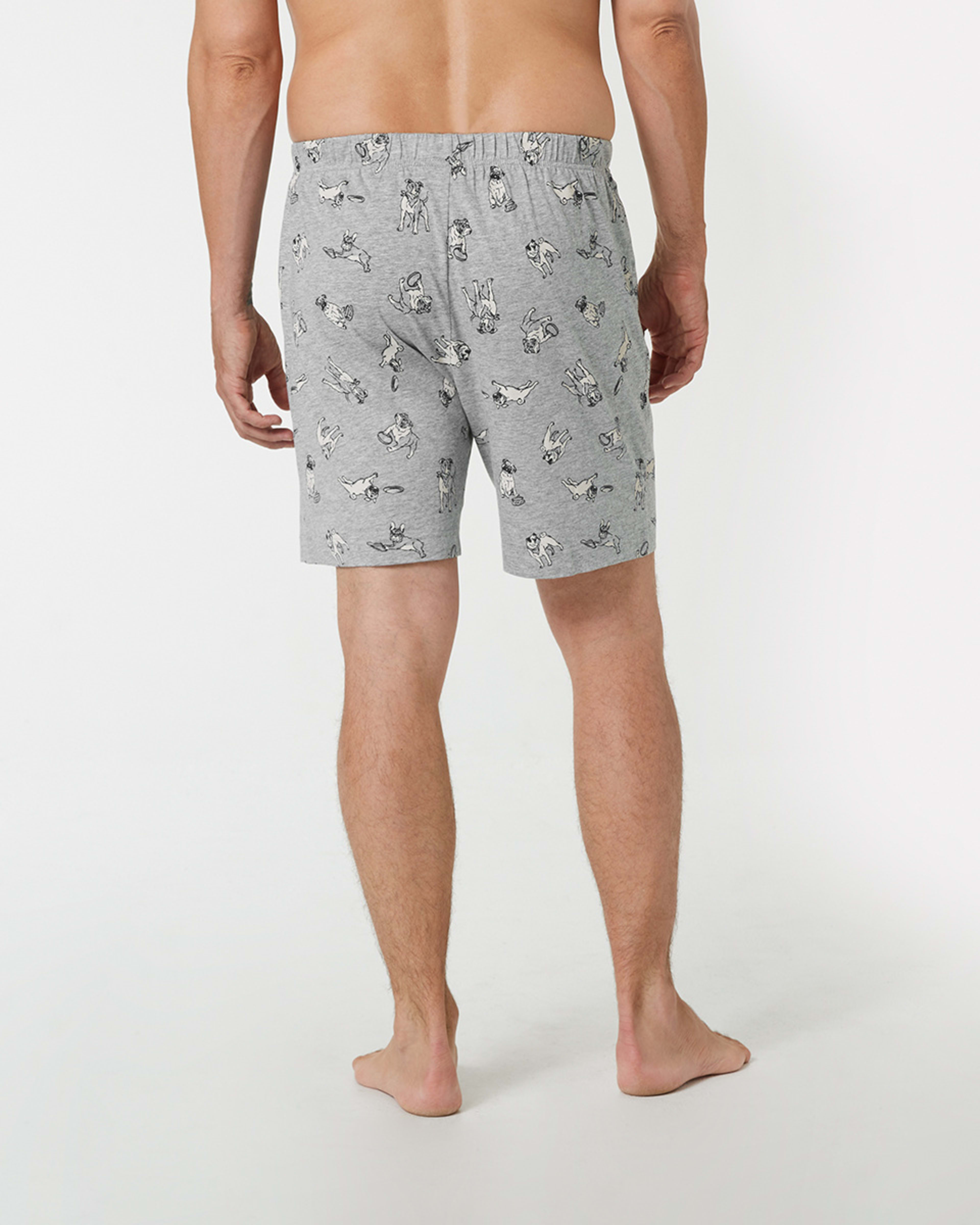 3 Jersey Print Sleep Shorts Dog Park Gray Marle, 3 of 5