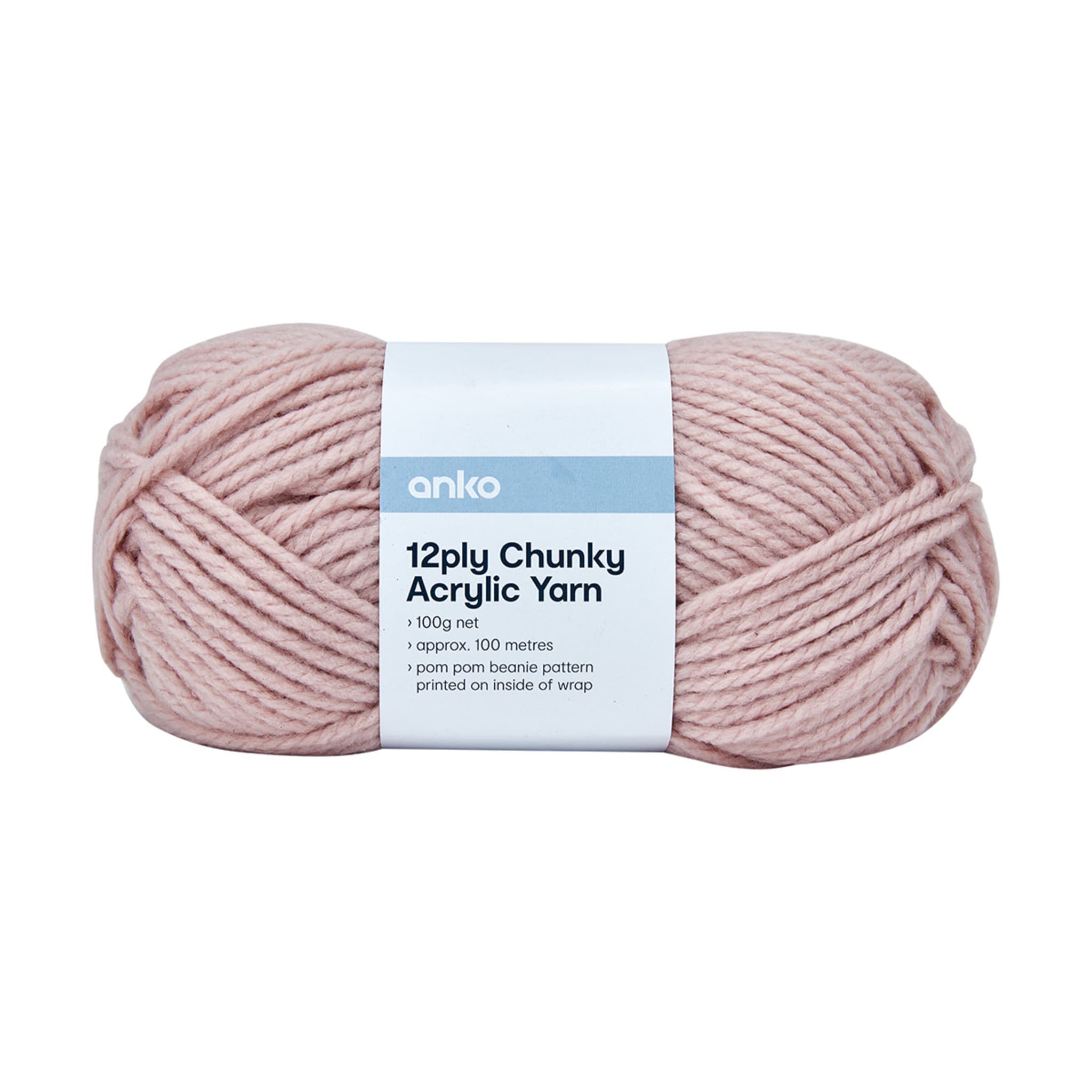 12 Ply Chunky Acrylic Yarn Pink Kmart