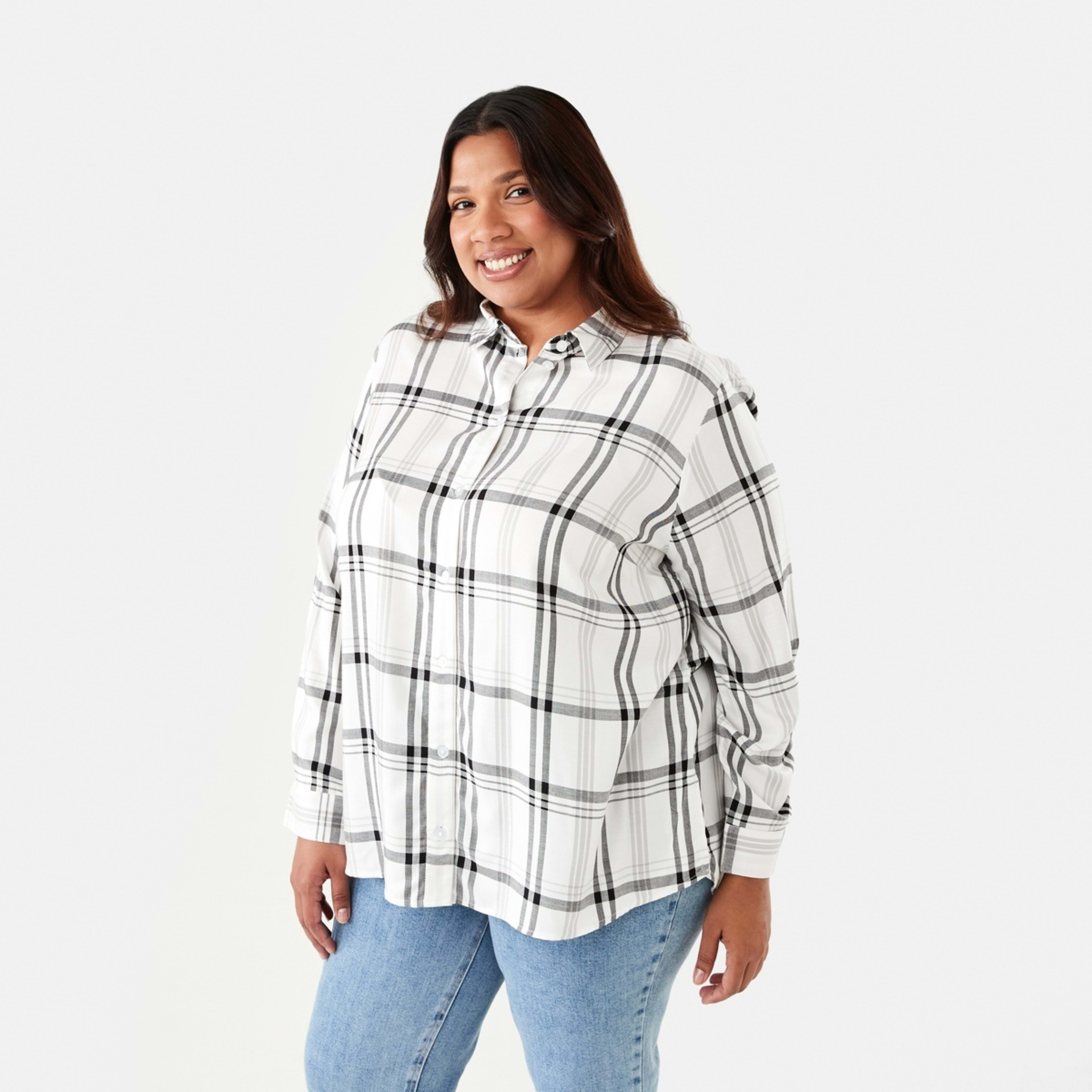 2 Curve Long Sleeve Check Shirt Check  Puritan Grey, 2 of 6
