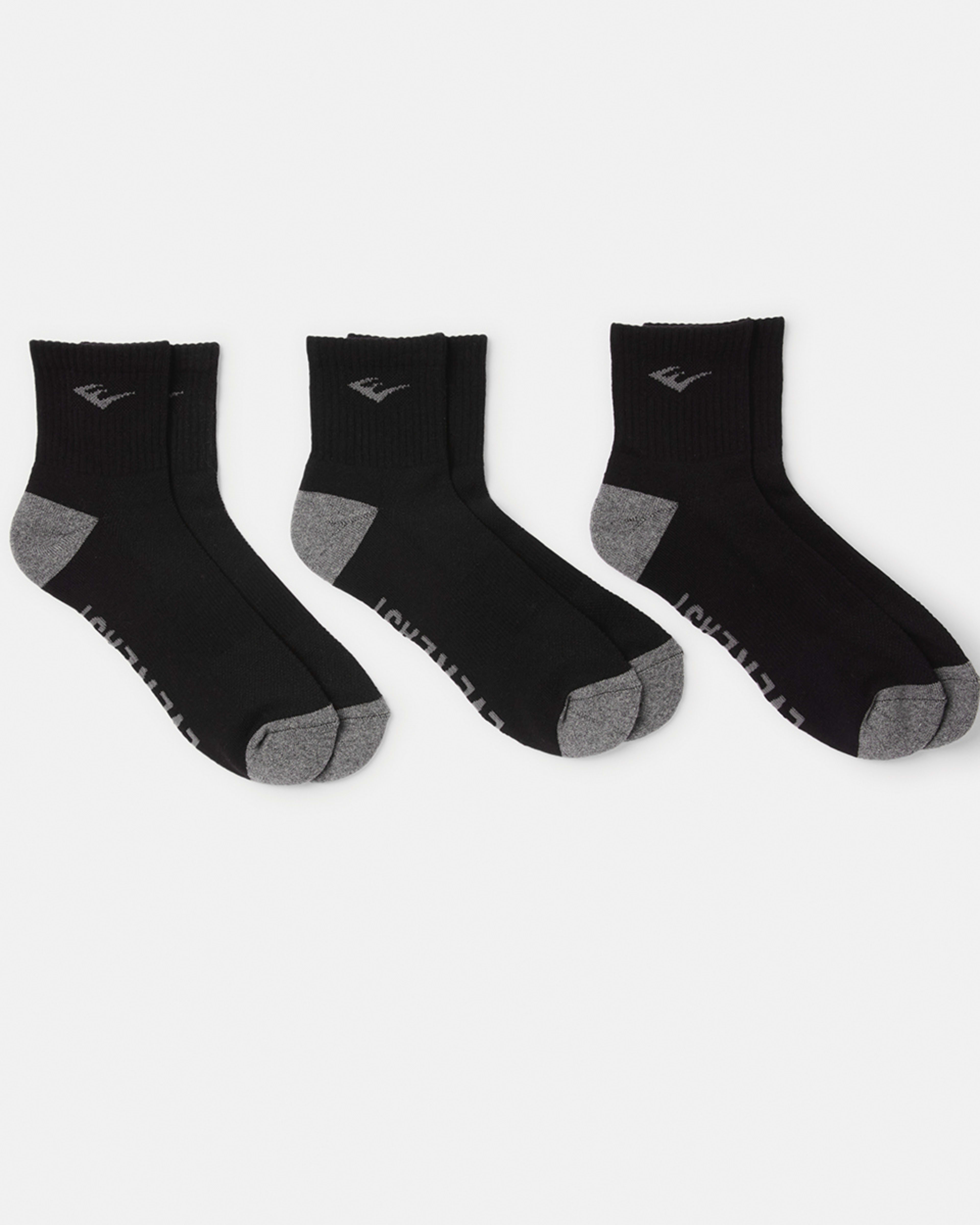 3 Pack Active Everlast Mens Quarter Crew Socks Kmart