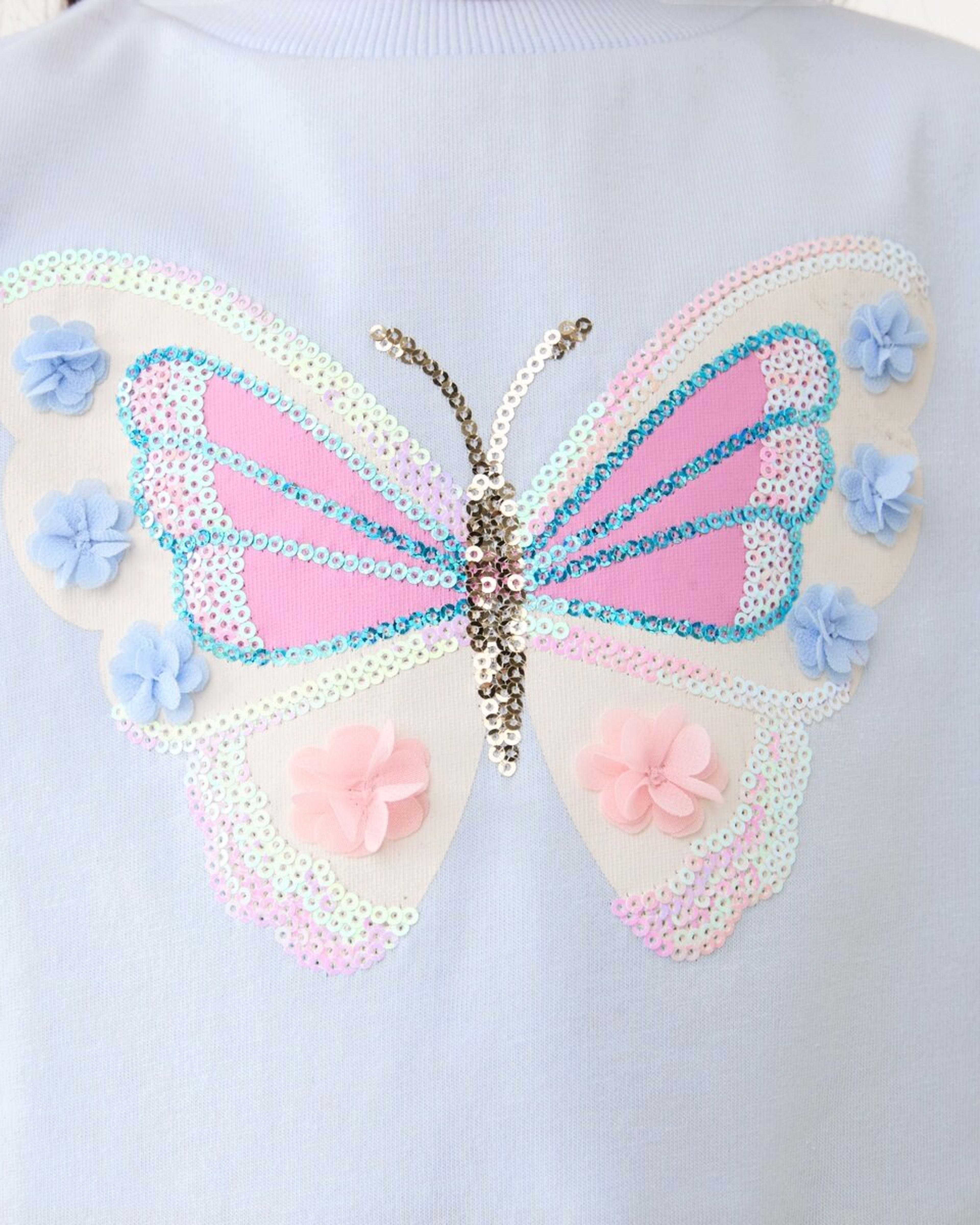 4 Short Sleeve Sequin T-shirt DAZZLING BUTTERFLY ICE MIST, 4 of 6