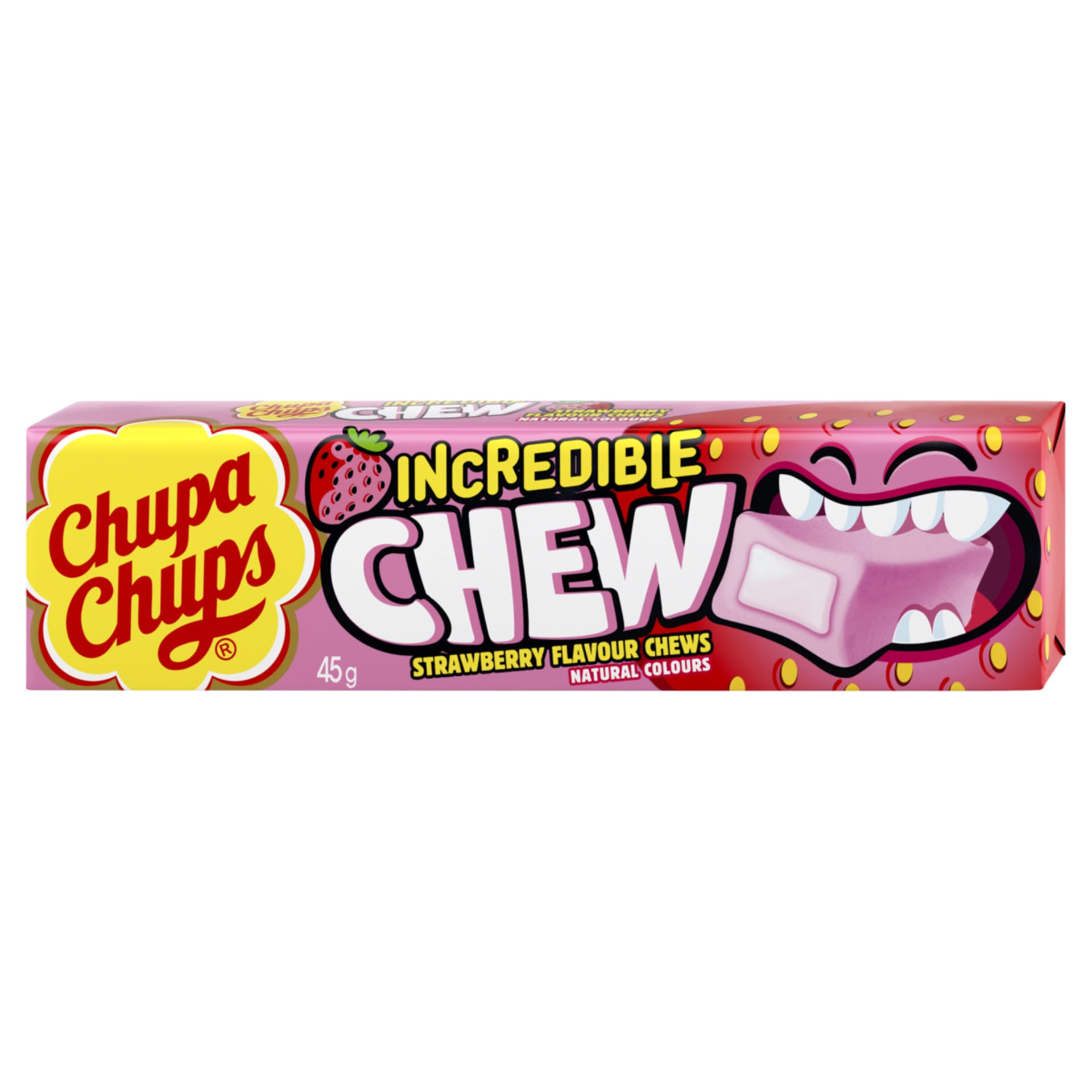 20 Piece Chupa Chups Incredible Chew Strawberry 45g Kmart