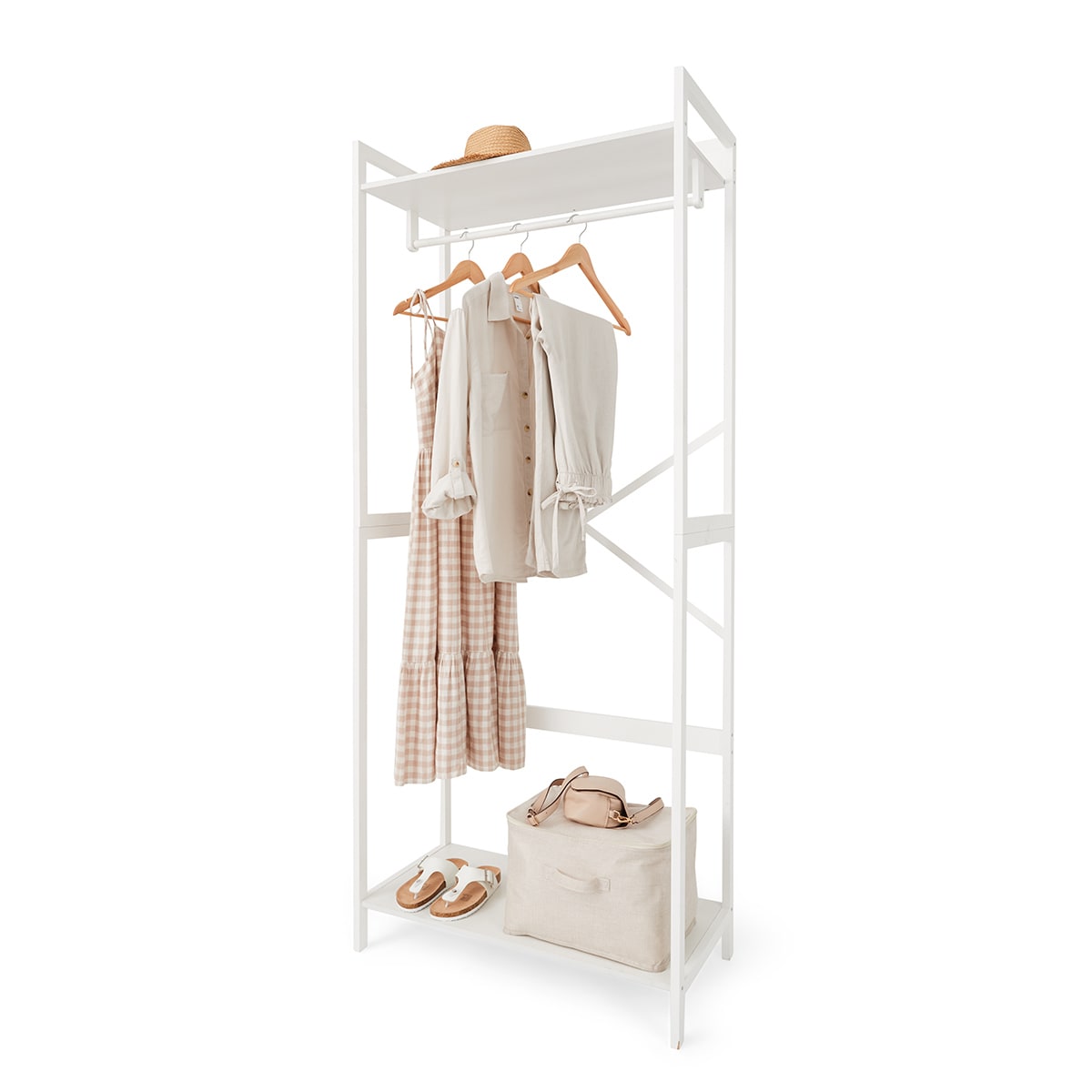 White Bamboo Garment Rack Kmart